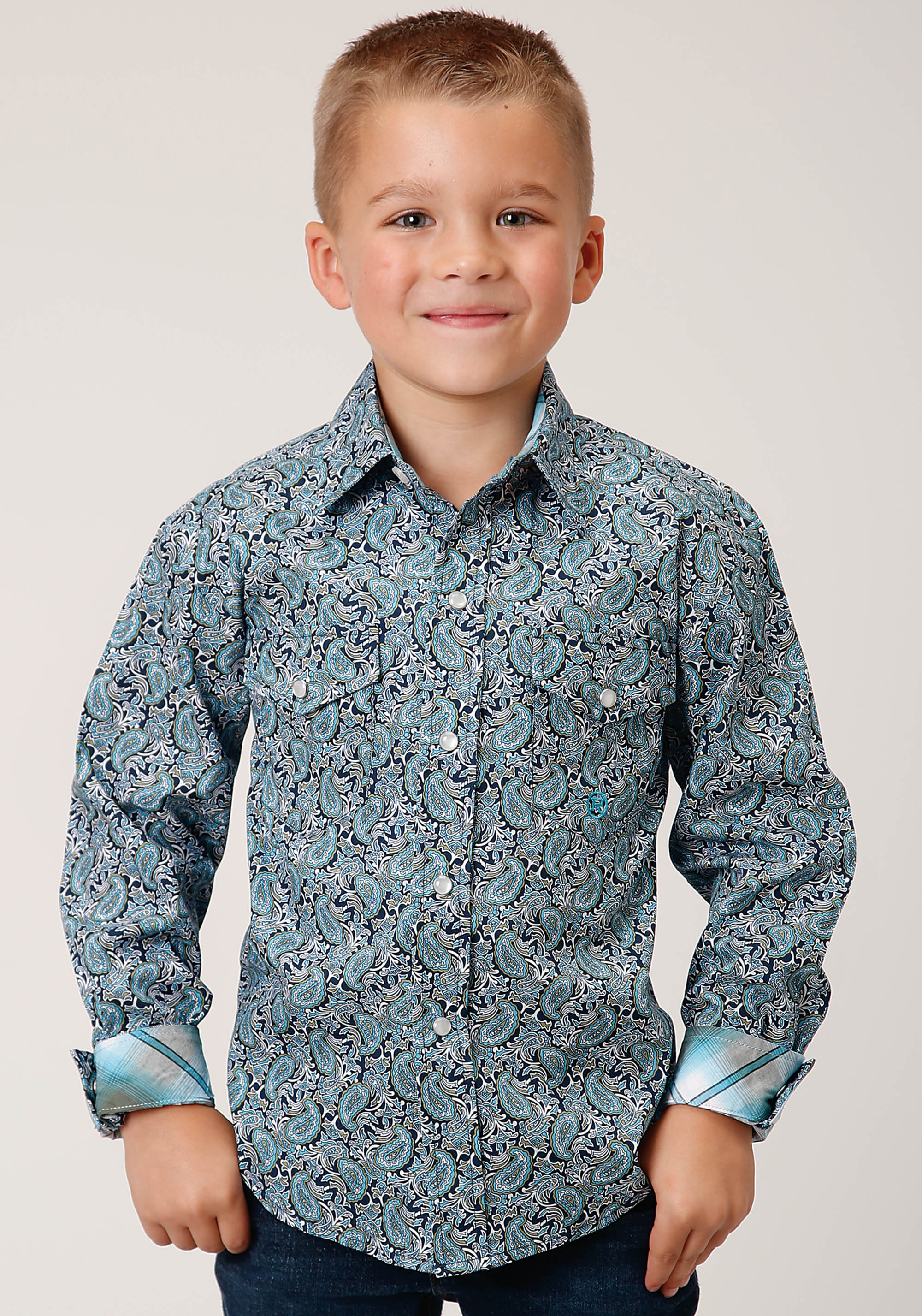 Boys Amarillo Collection- Summer Meadow Boys Blue 1563 Peacock Paisley