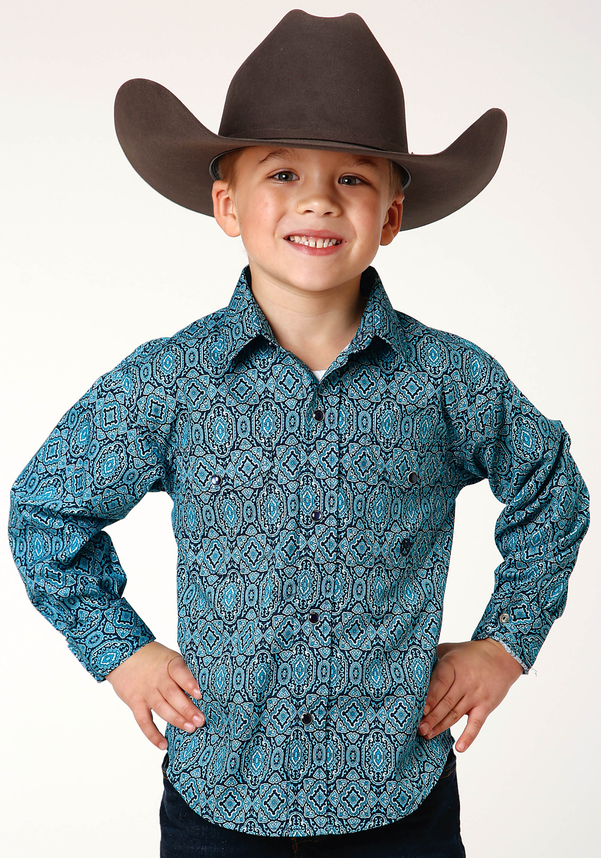 Boy’s Amarillo Collection – Autumn Sky Boys Turquoise 1224 Medallion Paisley