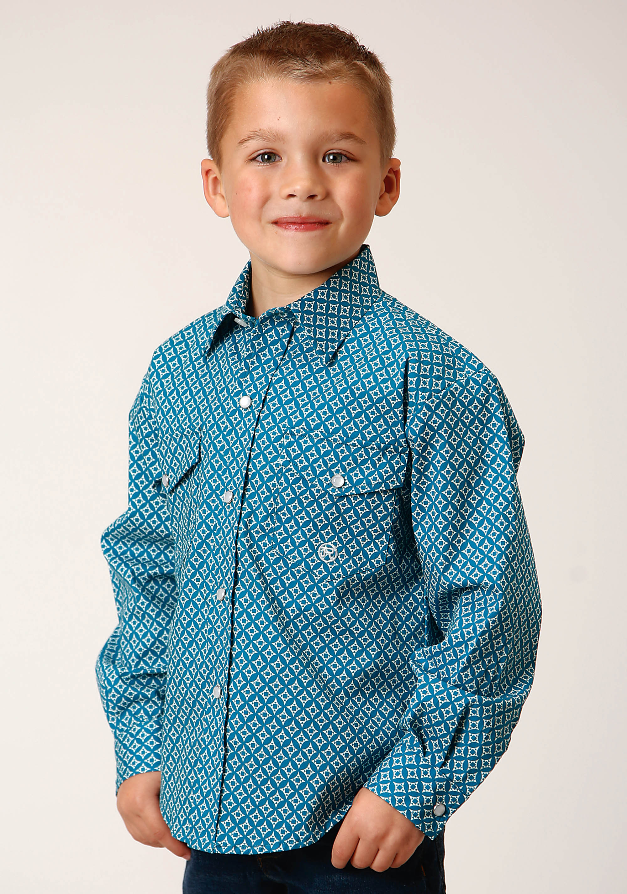 Boy’s Amarillo Collection- Stretch Boys 1670 Diamond Print – Turquoise