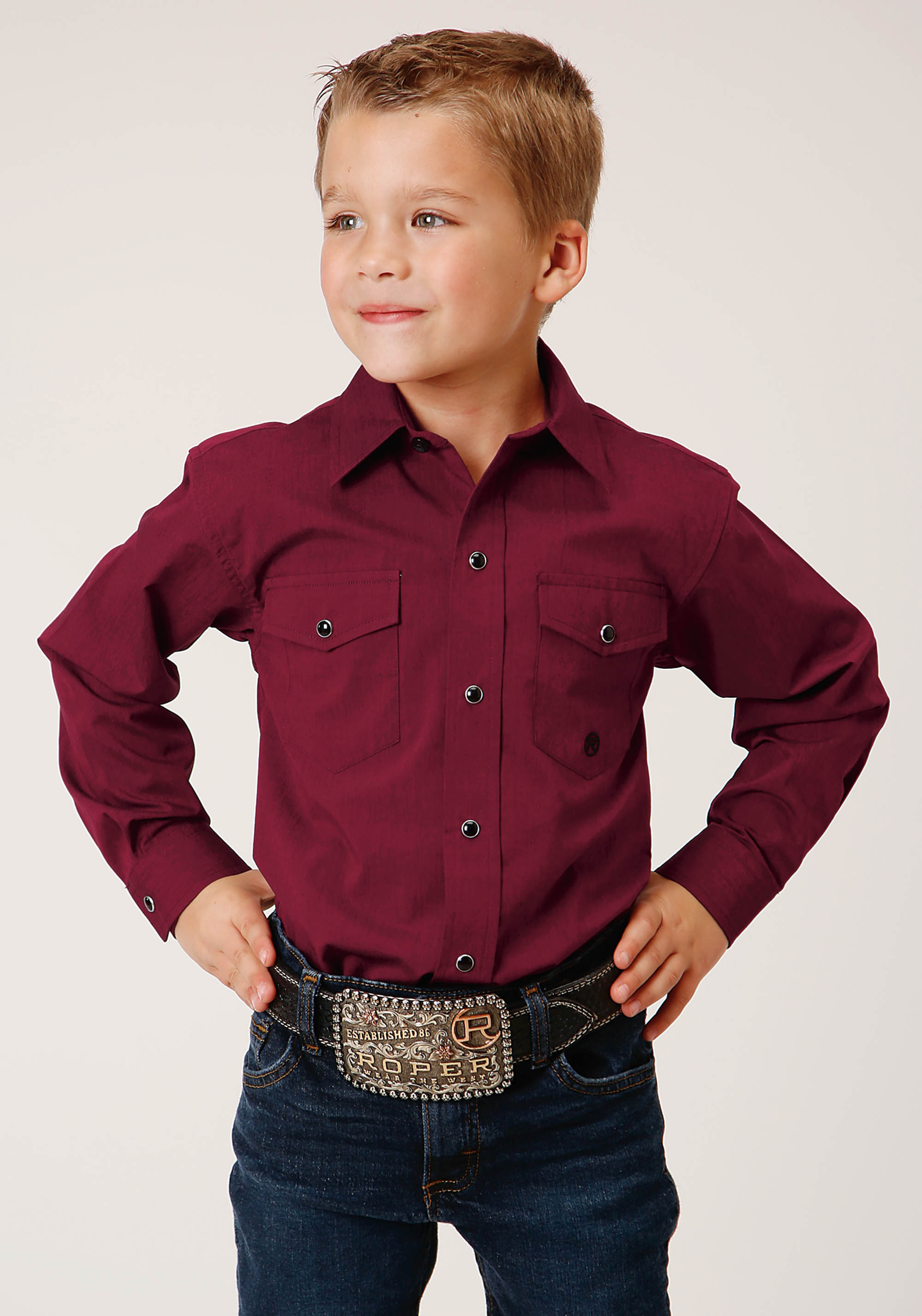 Boy’s Amarillo Collection- Ruby Falls Boys 1671 Black Fill Solid – Wine