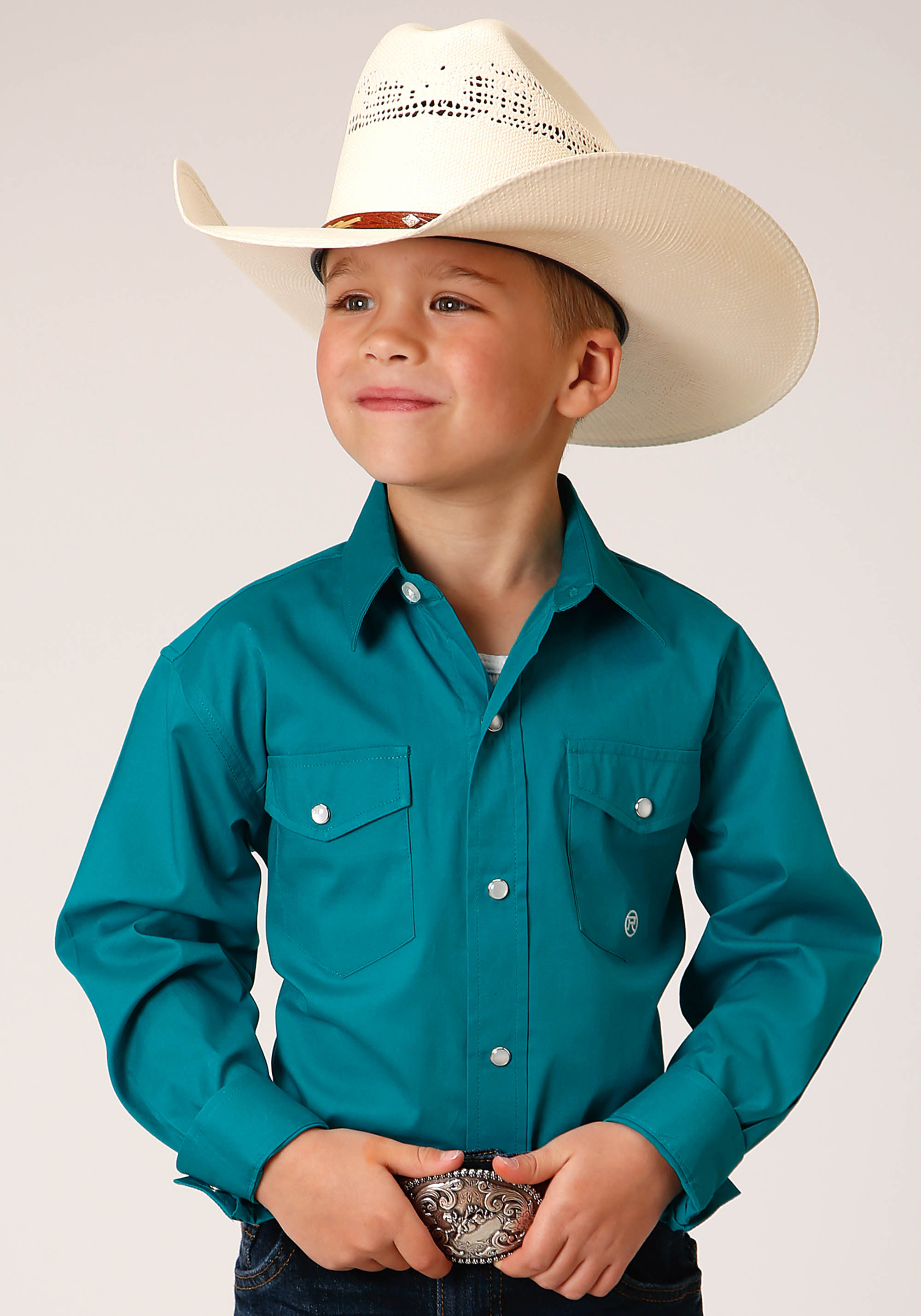 Boys Amarillo Collection- Stretch Poplin Boys 1461 Solid Poplin Stretch – Turquoise