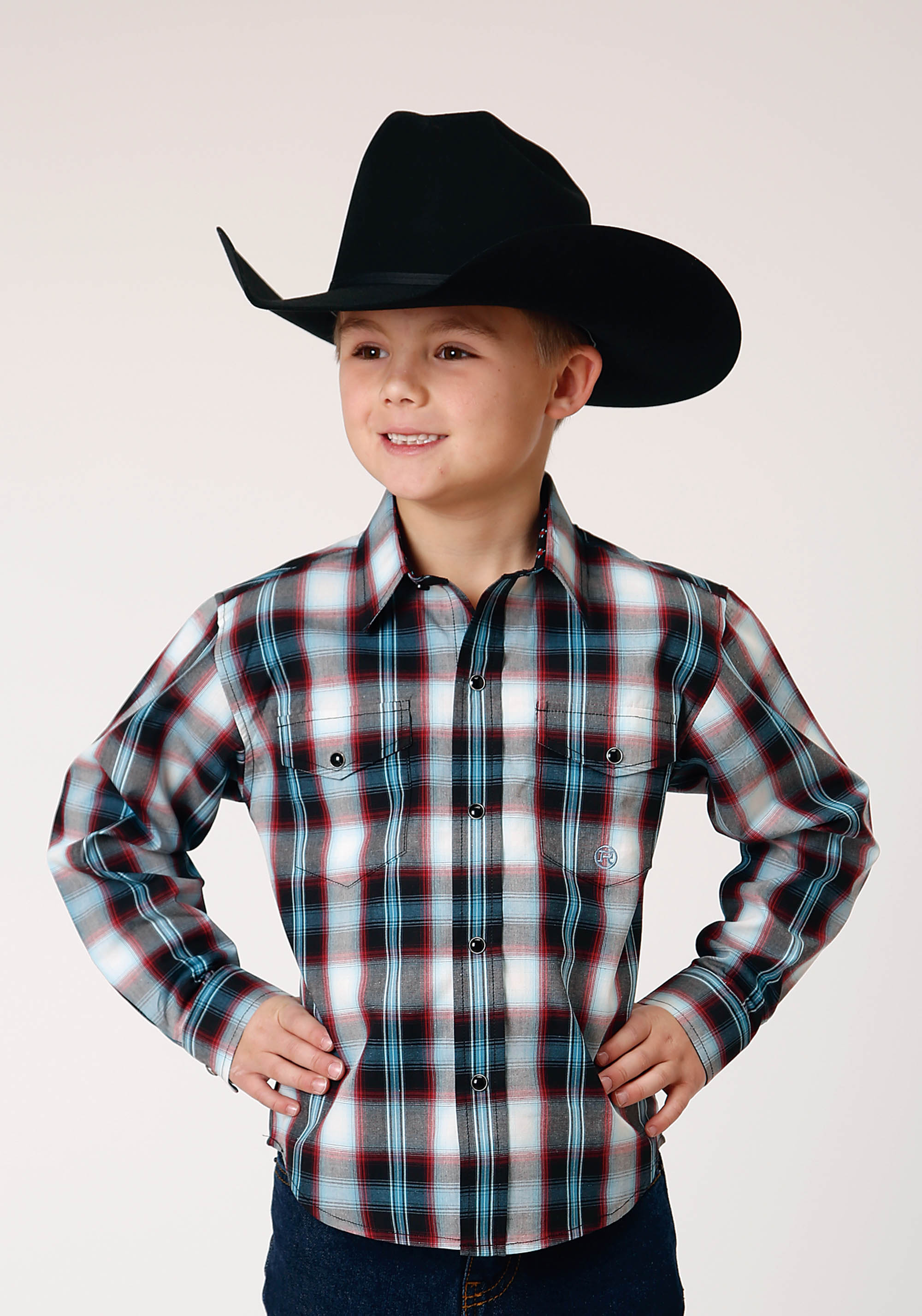 Boy’s Amarillo Collection- Black Canyon Boys Black 1843 West Plaid