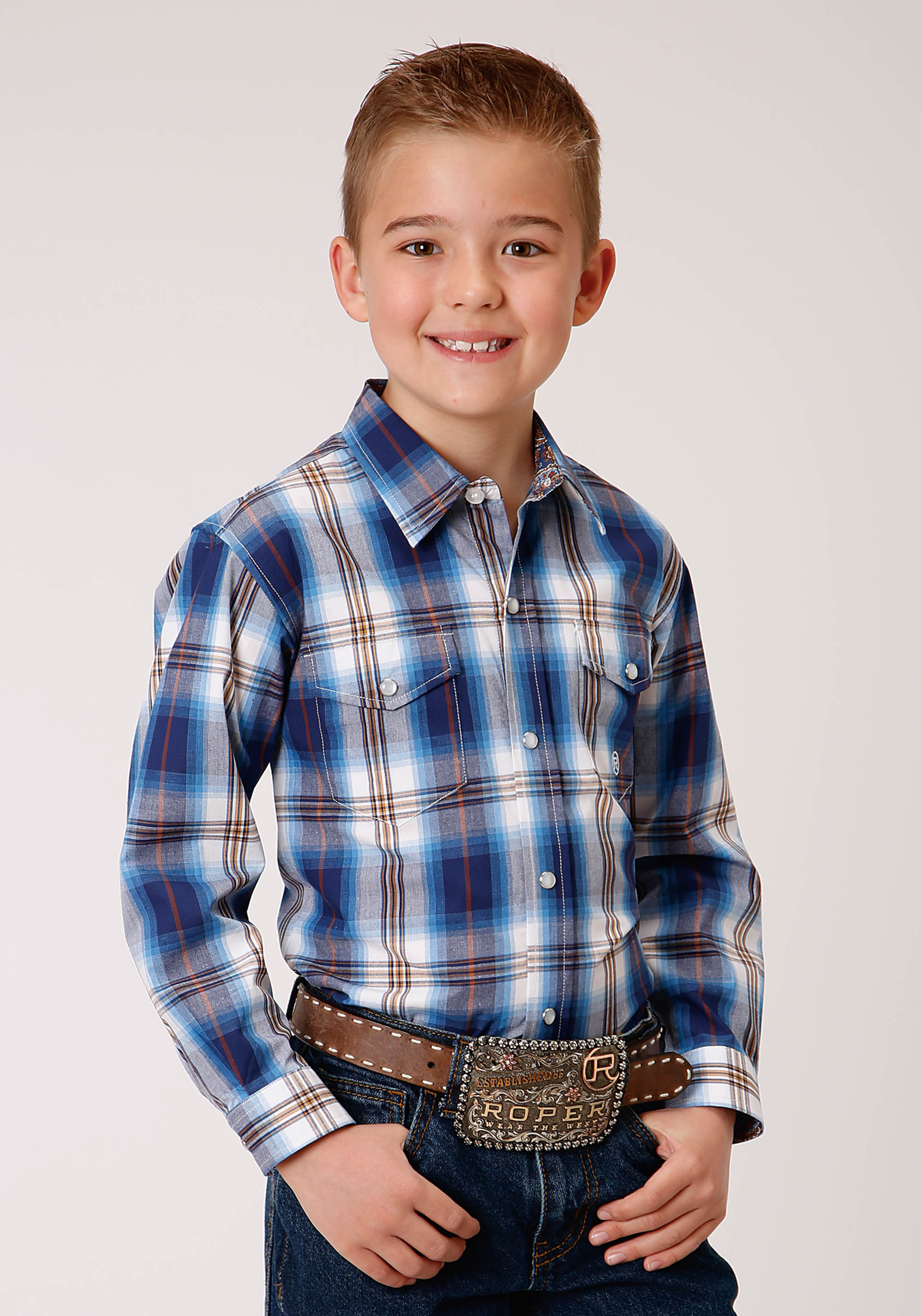 Boy’s Amarillo Collection- Country Roads Boys Blue 01005 Royal Plaid