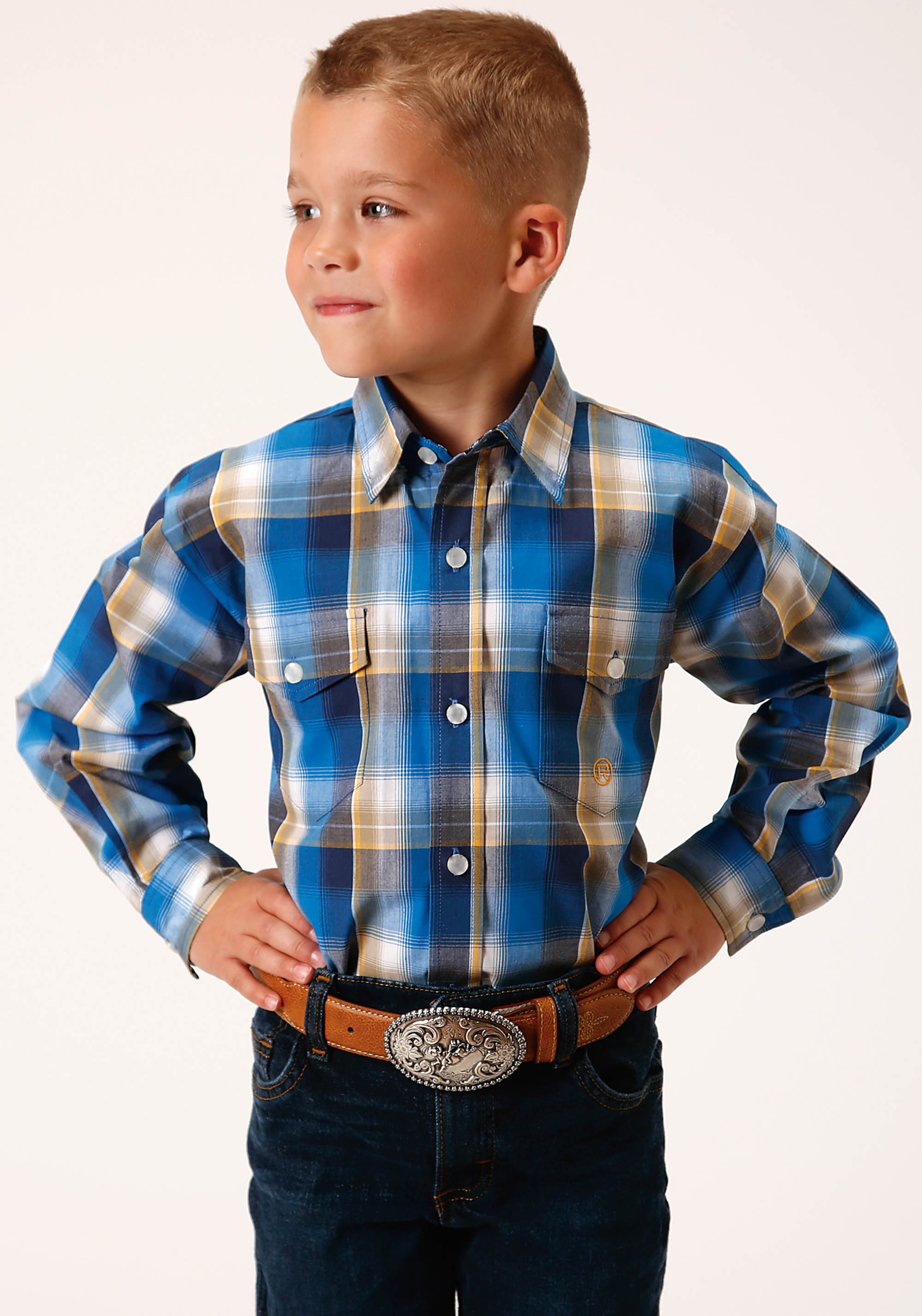 Boys Amarillo Collection- Clear Skies Boys Blue 1455 Clear Sky Plaid