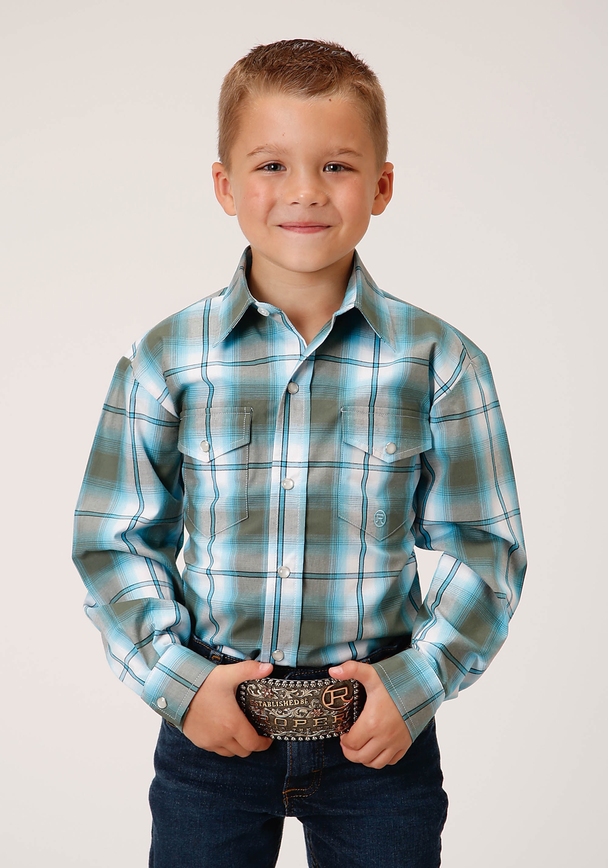 Boys Amarillo Collection- Summer Meadow Boys Green 1555 Meadow Plaid