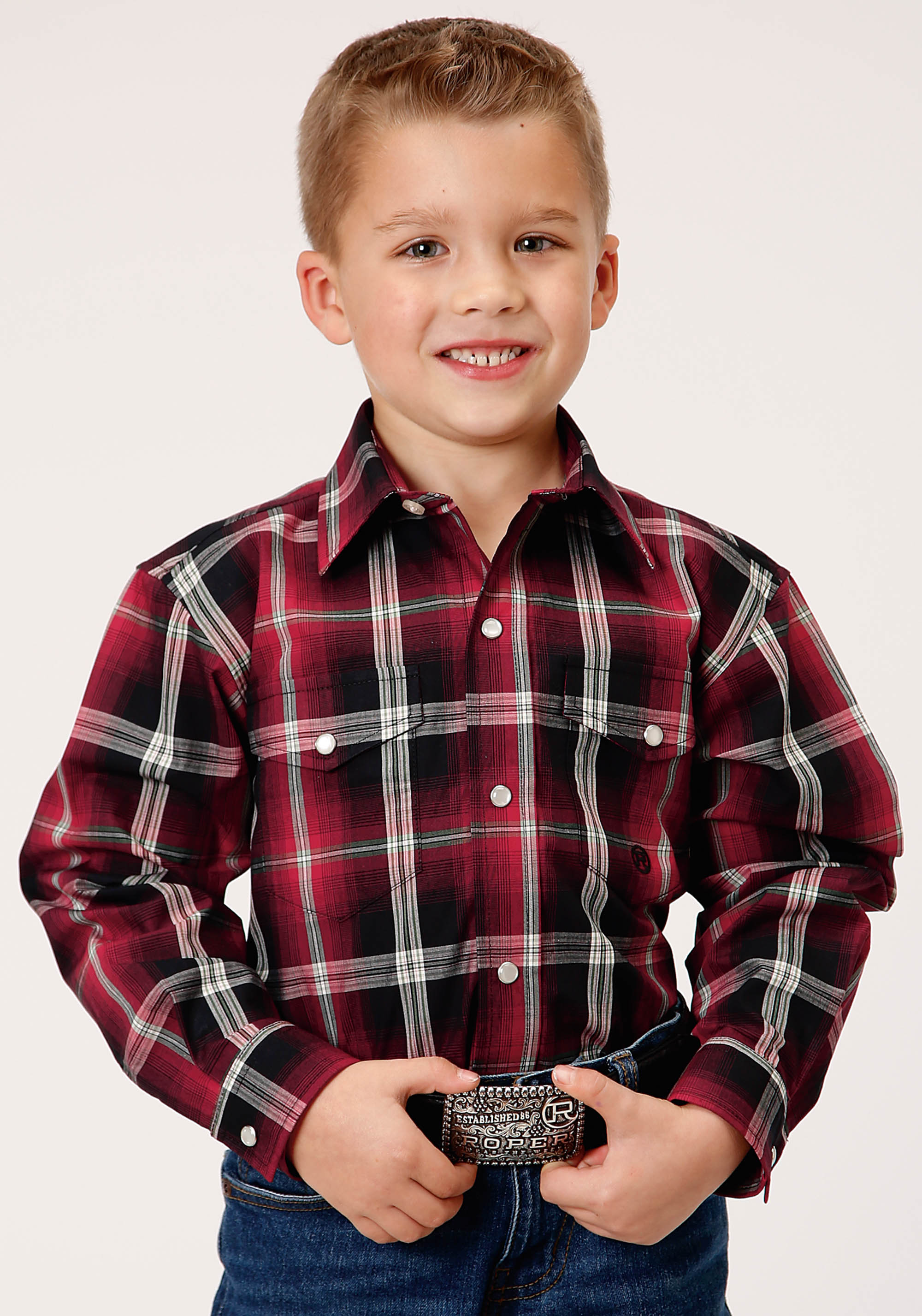 Boy’s Amarillo Collection – Pinewood Boys Red 1228 Saddle Plaid