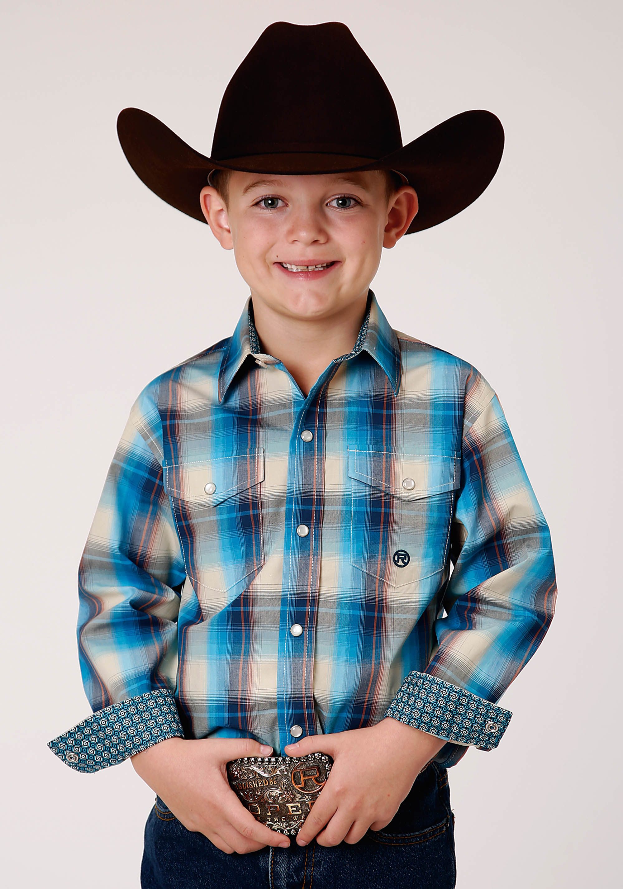 Boy’s Amarillo Collection – Autumn Sky Boys Blue 1230 Sunset Plaid