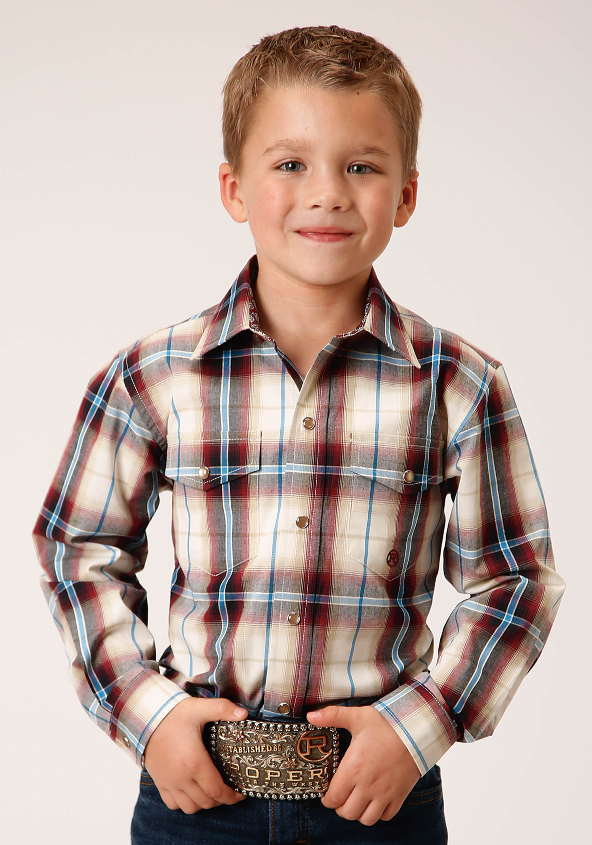 Boy’s Amarillo Collection- Ruby Falls Boys 1661 Red Canyon Plaid