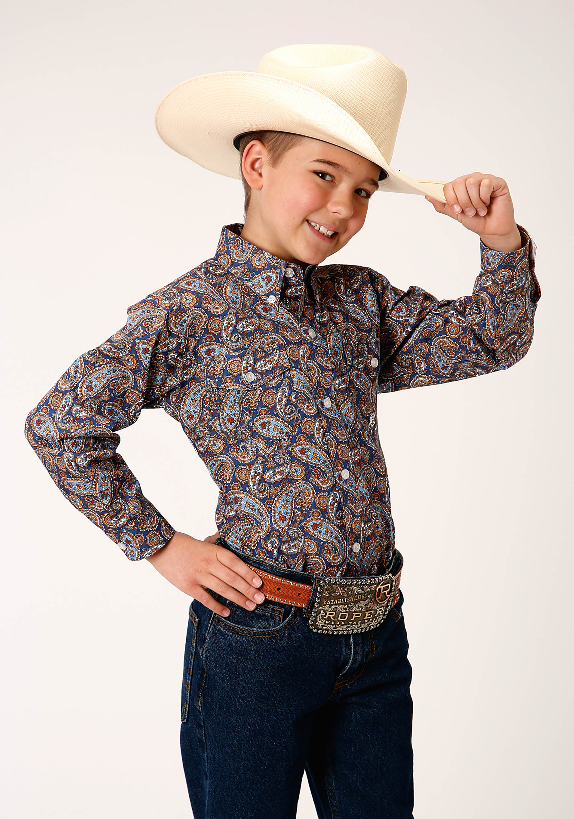 Boy’s Amarillo Collection- Country Roads Boys Blue 00996 Country Paisley