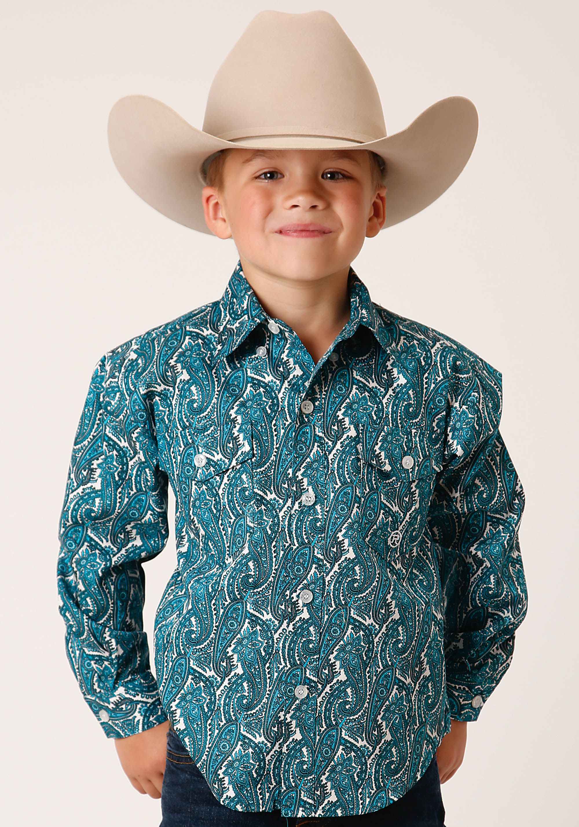 Boy’s Amarillo Collection- Turquoise Pool Boys Turquoise 1449 Upstream Paisley