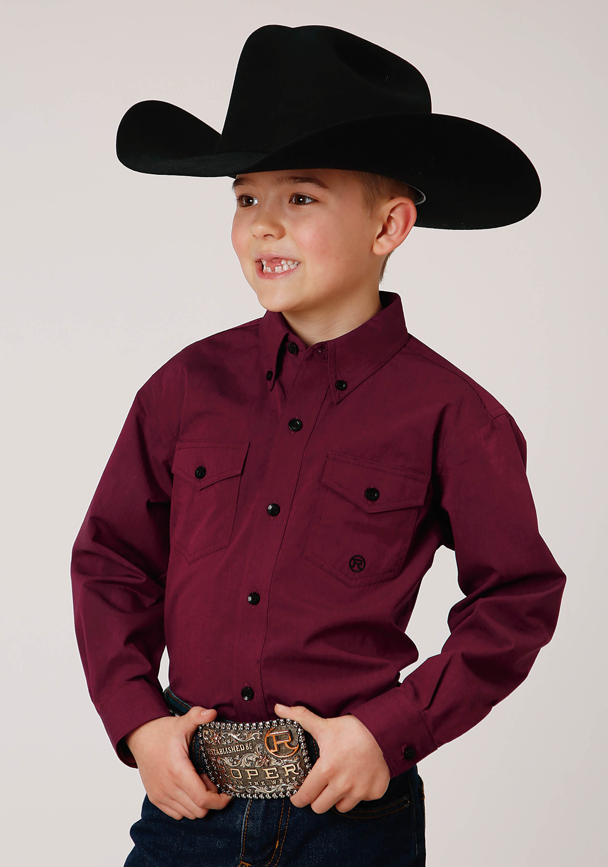 Boys Amarillo Collection- Vintage Wine Boys 00383 Solid Black Fill – Wine