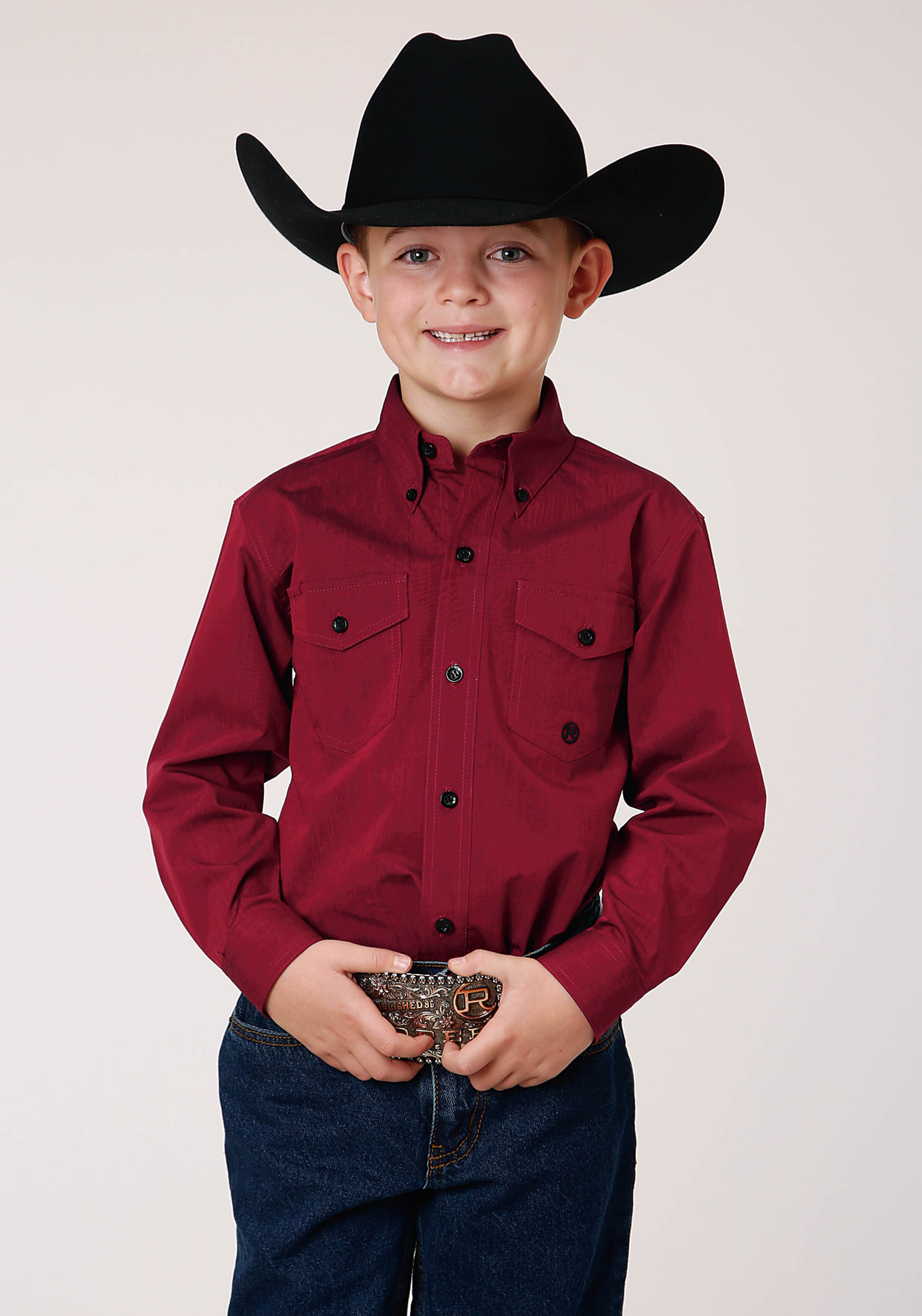 Boy’s Amarillo Collection – Pinewood Boys 1231 Black Fill – Solid Red