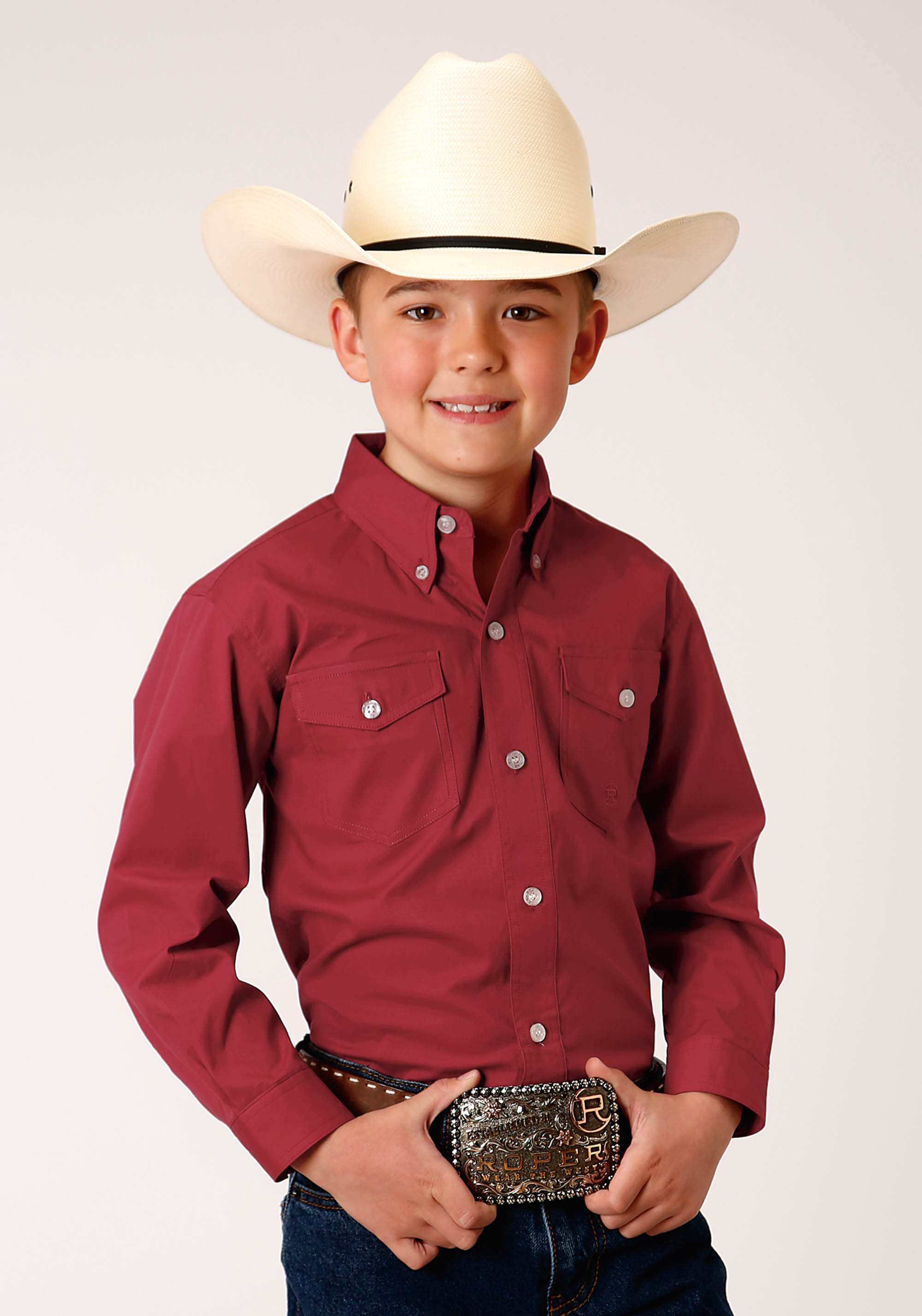 Boy’s Amarillo Collection- Campfire Boys 01008 Stretch Poplin – Red