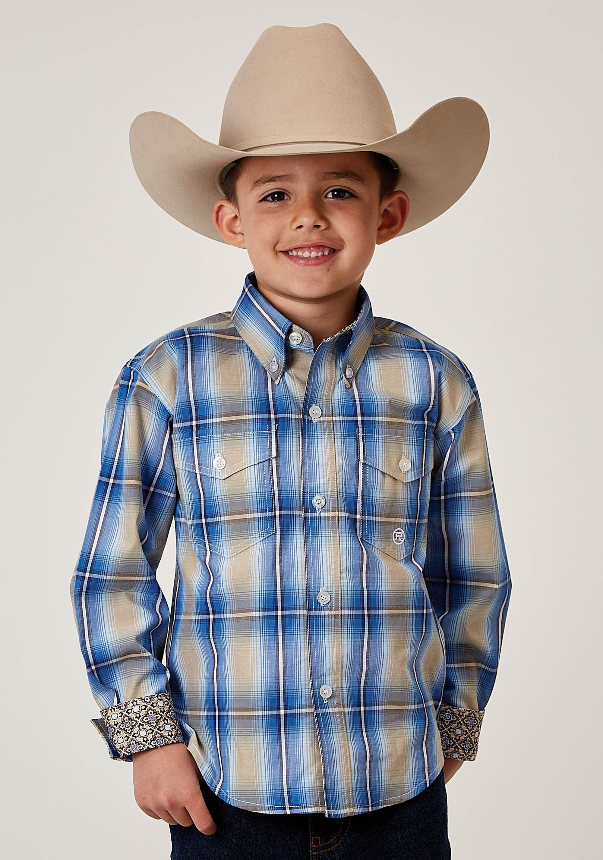 Boy’s Amarillo Collection- Western Blues Boys Blue 1942 Chicory Ombre Plaid