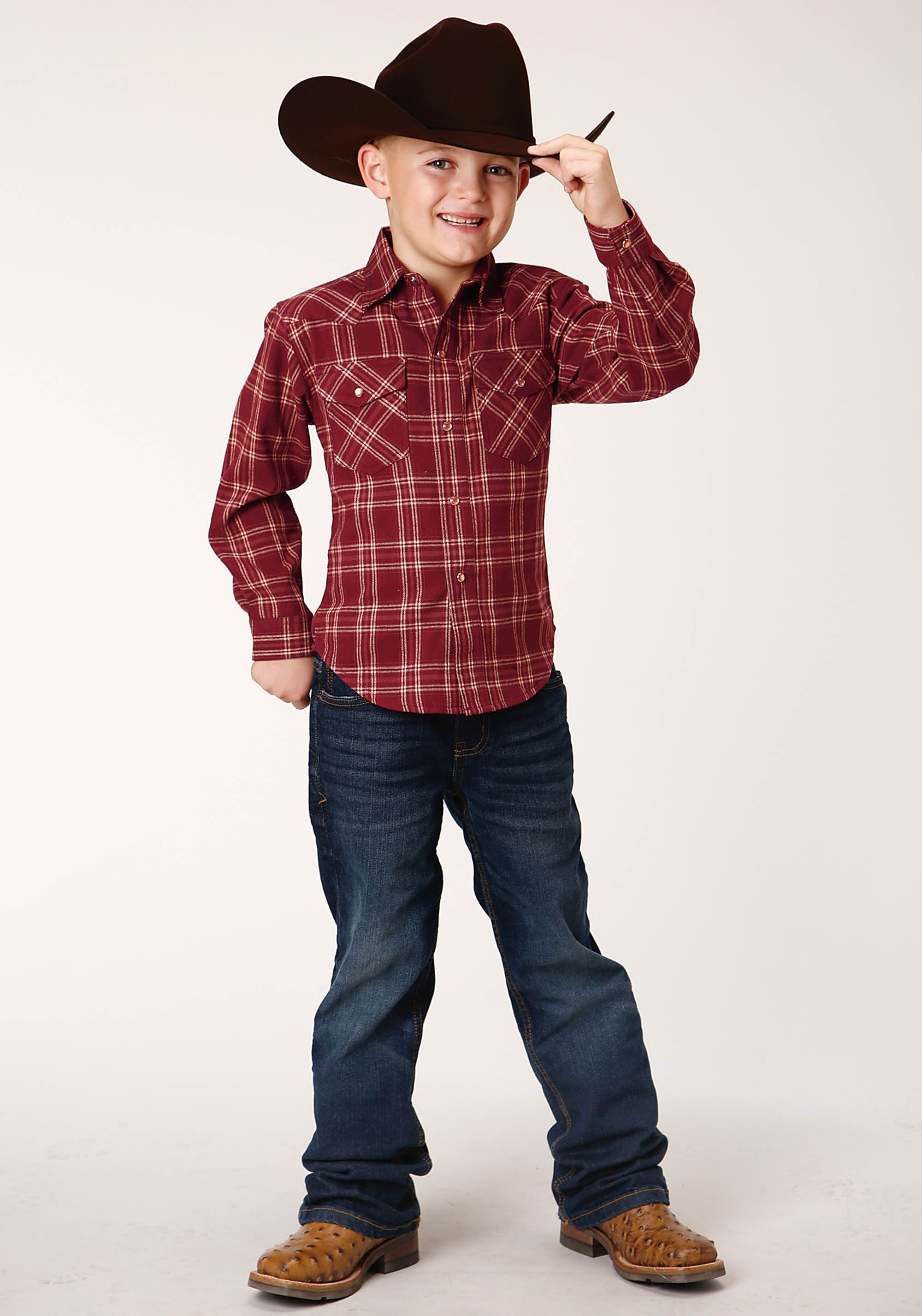 Boys Red 1316 Unlined Flannel Shirt