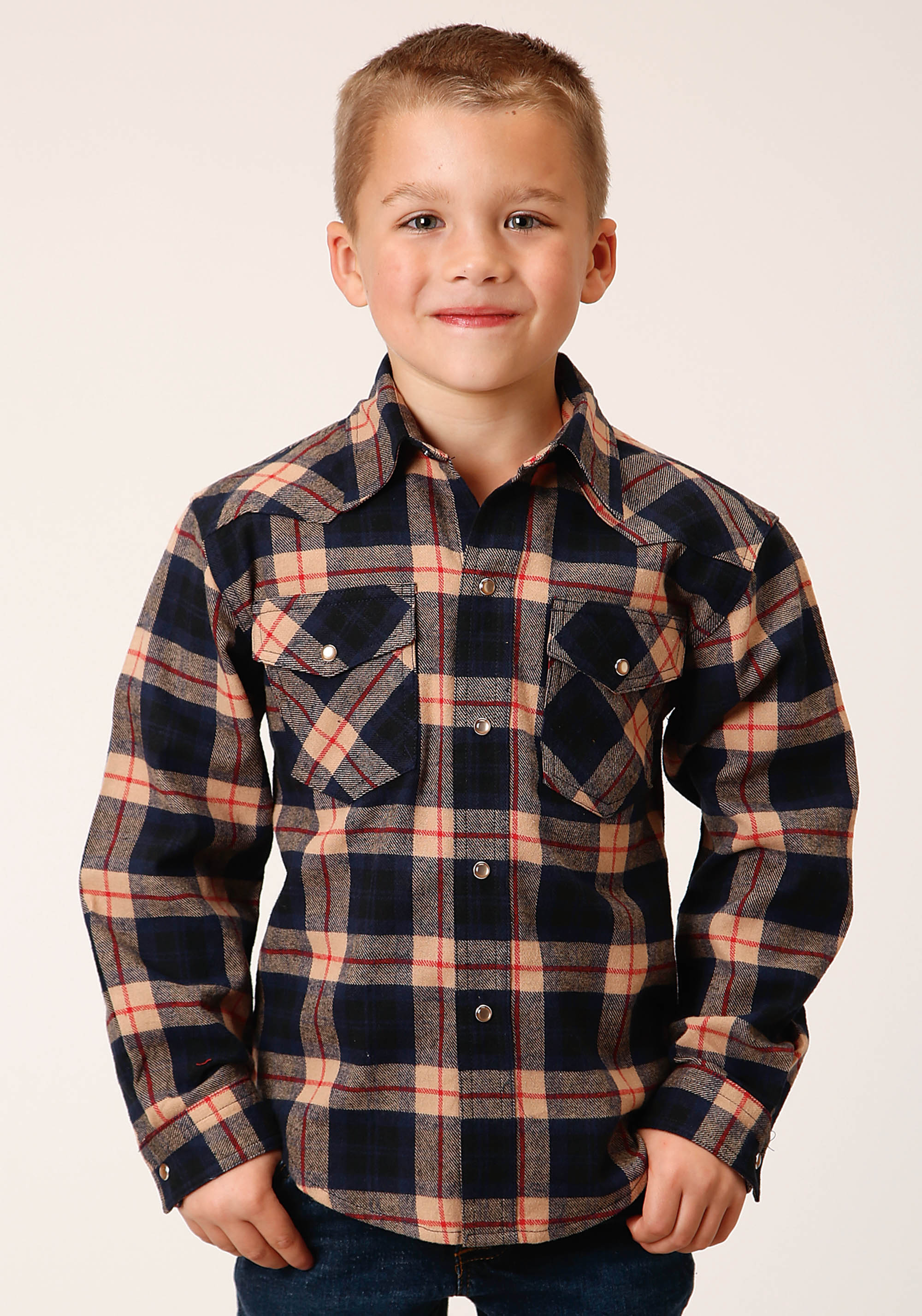 Boys Tan 1637 Unlined Flannel Shirts