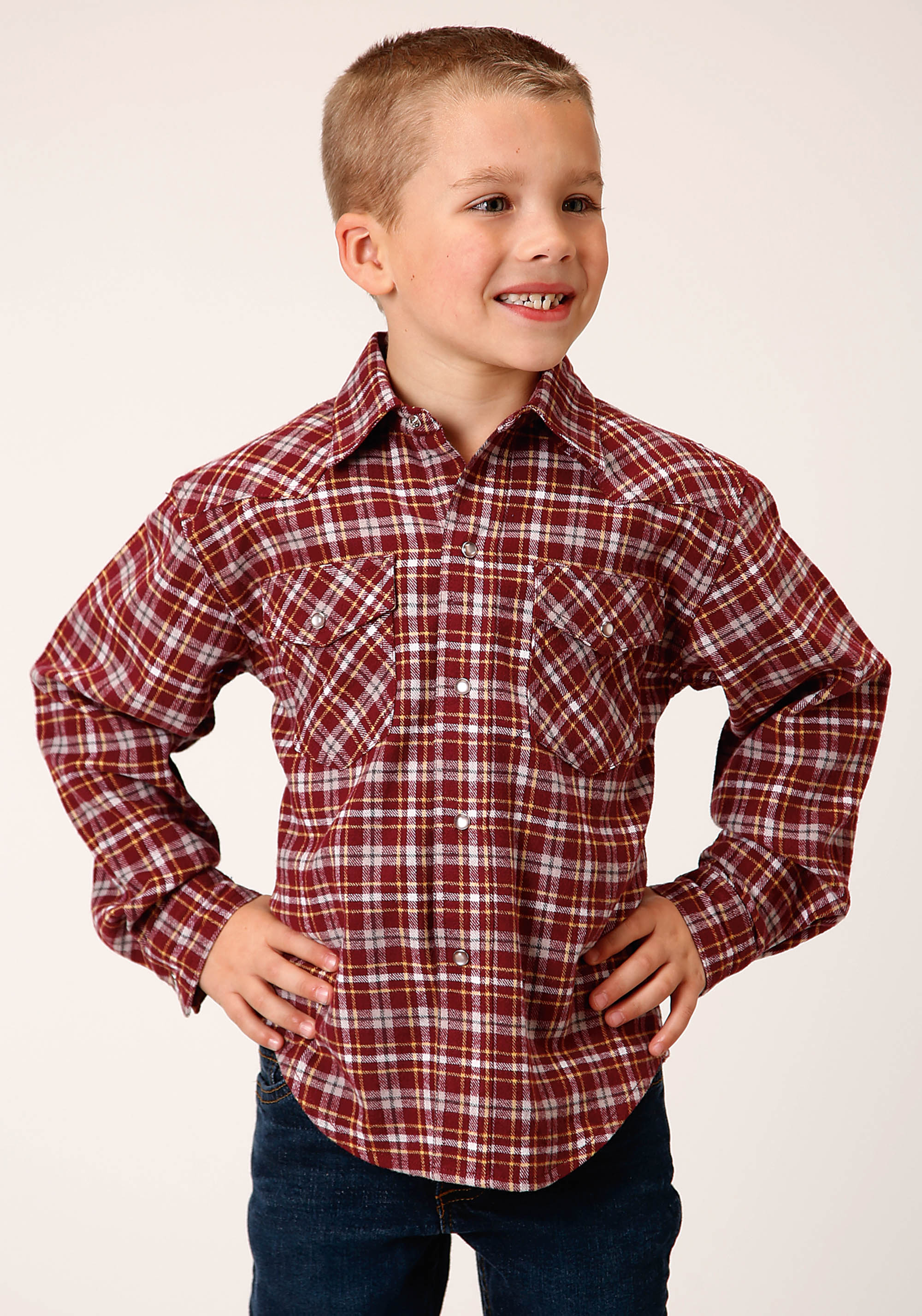 Boys Wine 1637 Unlined Flannel Shirts