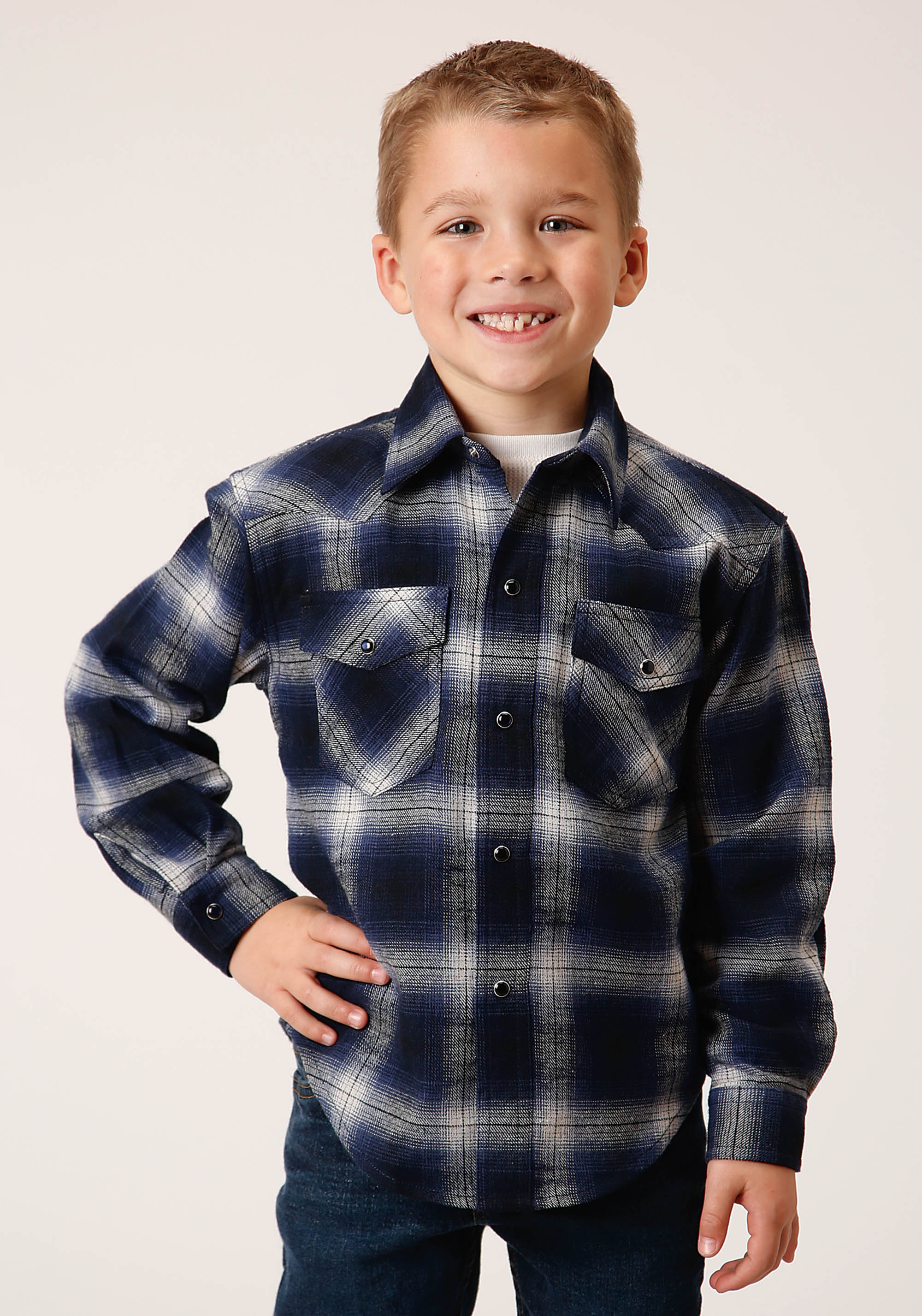 Boys Blue 1637 Unlined Flannel Shirts