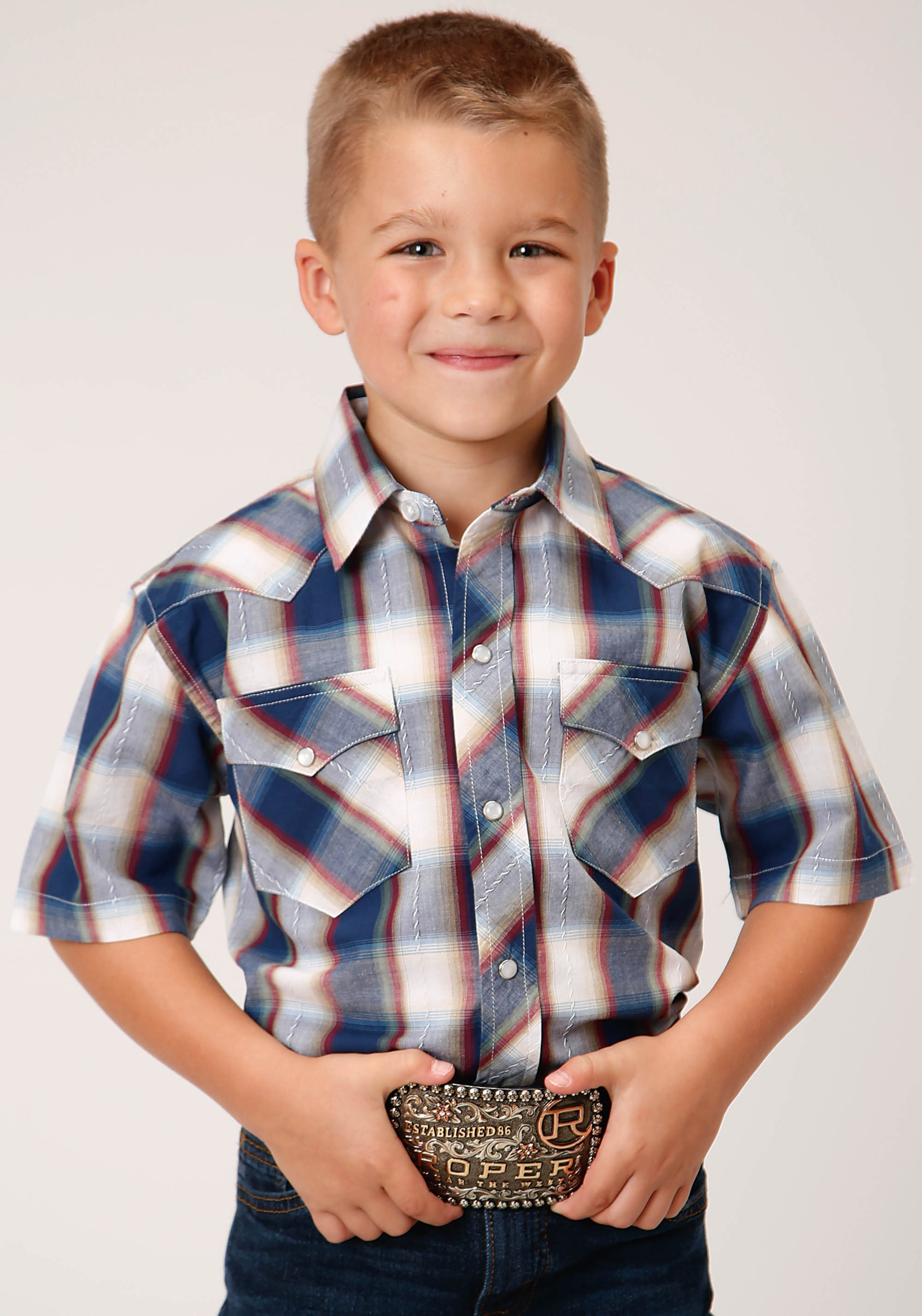 West Made Collection Boys Blue 01592 Indigo Dobby