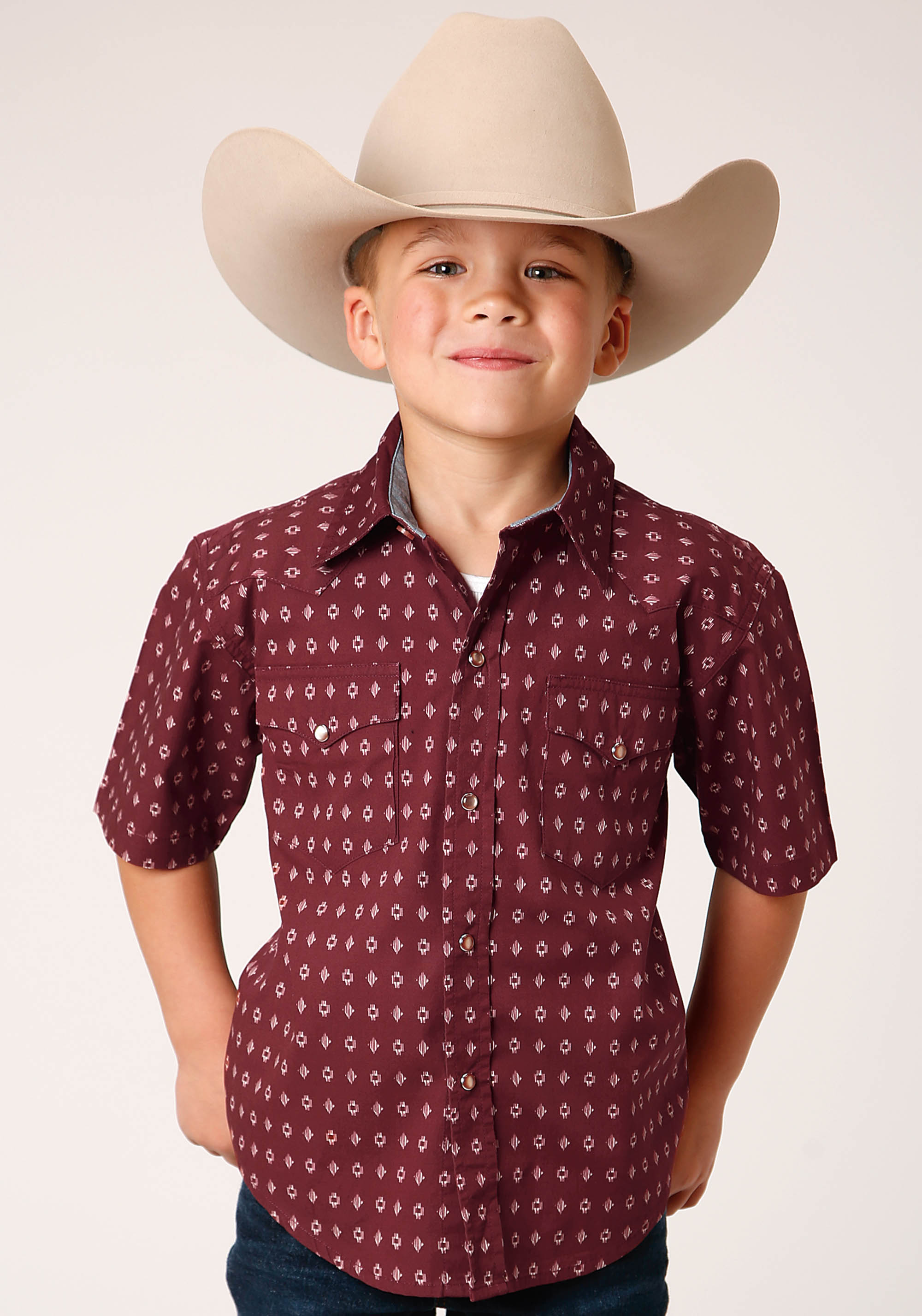 West Made Collection Boys Red 1488 Texture Diamond Print