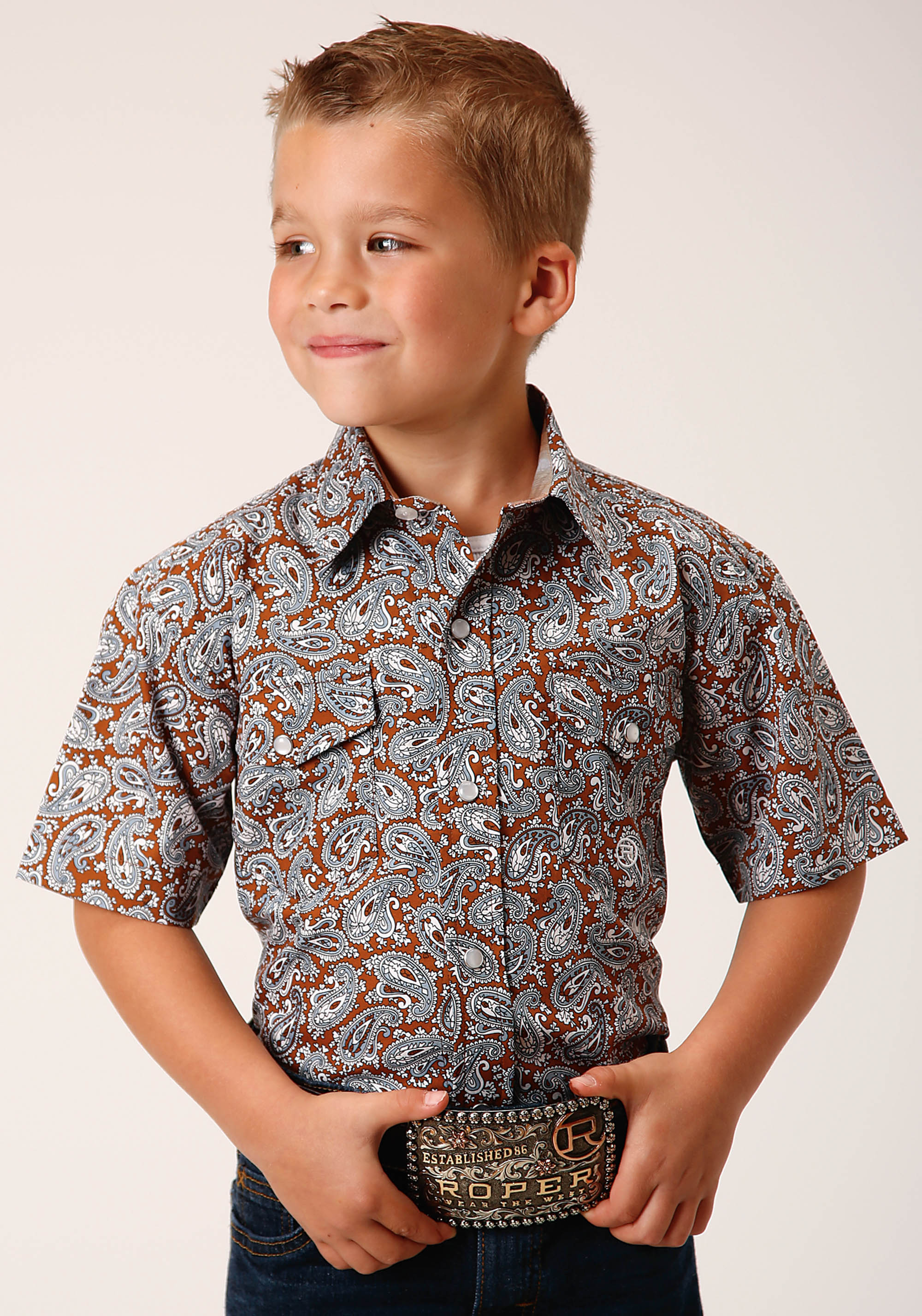 Boys Amarillo Collection- Copper Spring Boys Orange 1453 Copper Spring Paisley