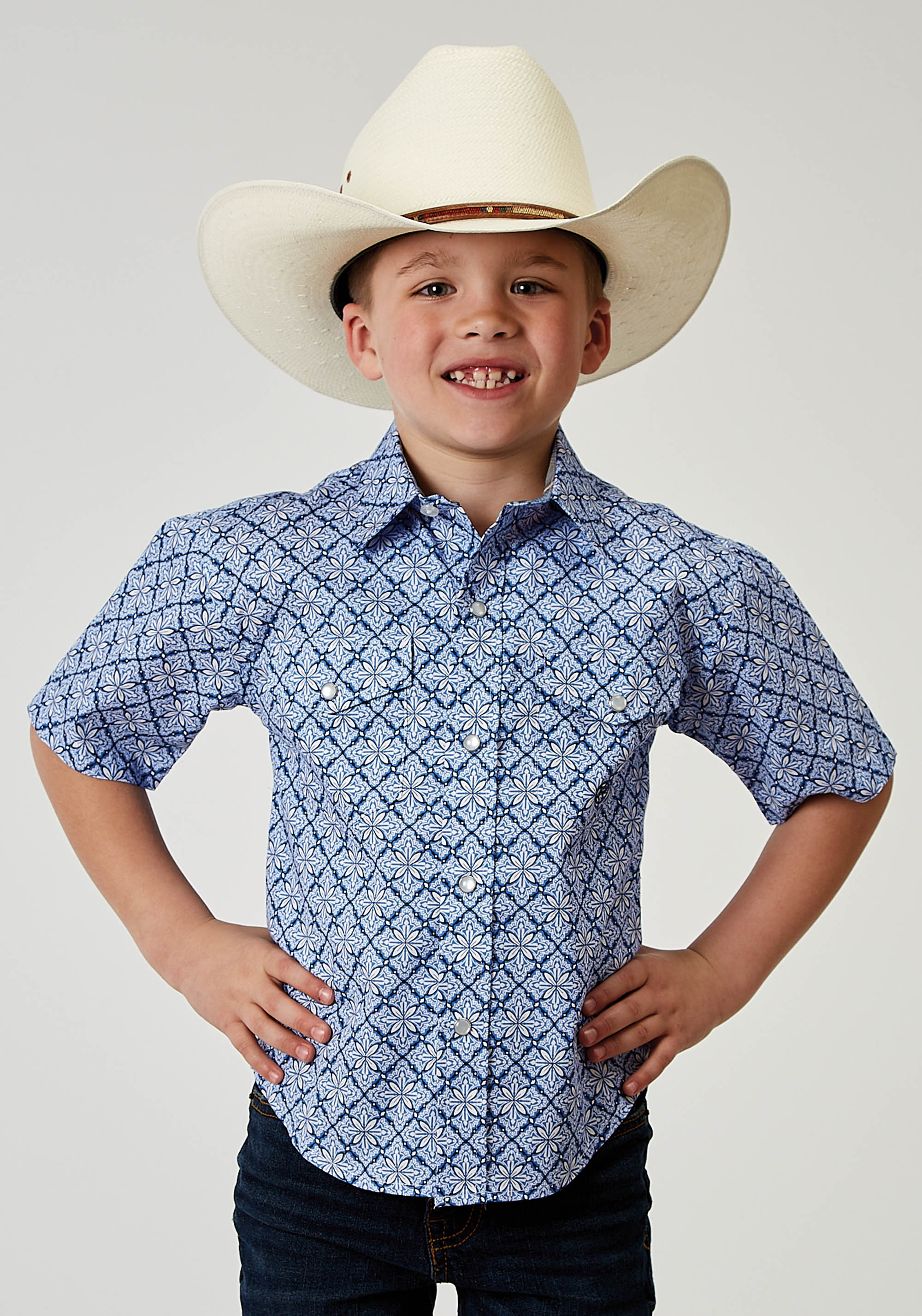 Boy’s Amarillo Collection- Western Blues Boys 1932 Blue Skies Tie Print