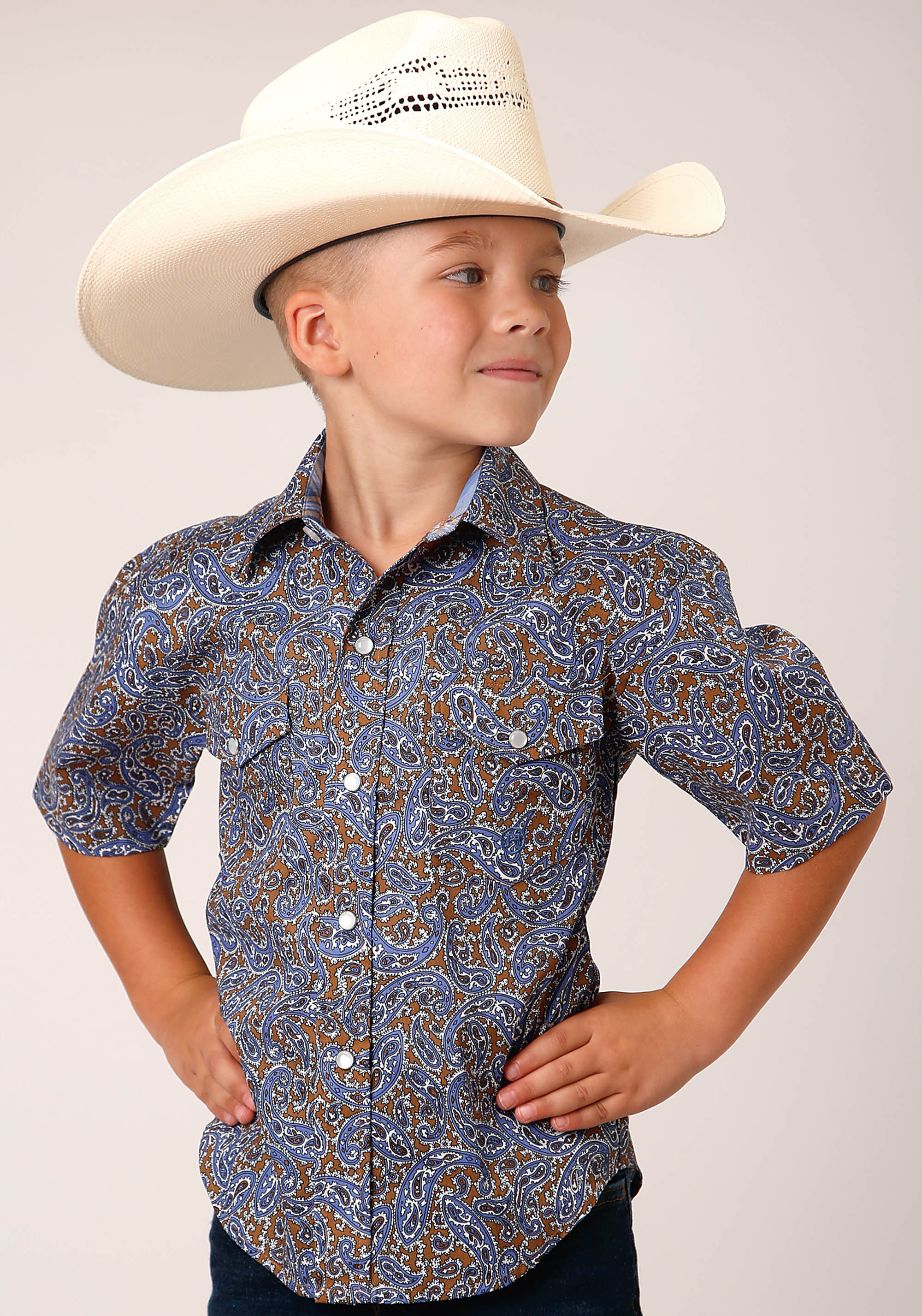 Boys Amarillo Collection- Blue Thistle Boys Brown 1556 Valley Paisley