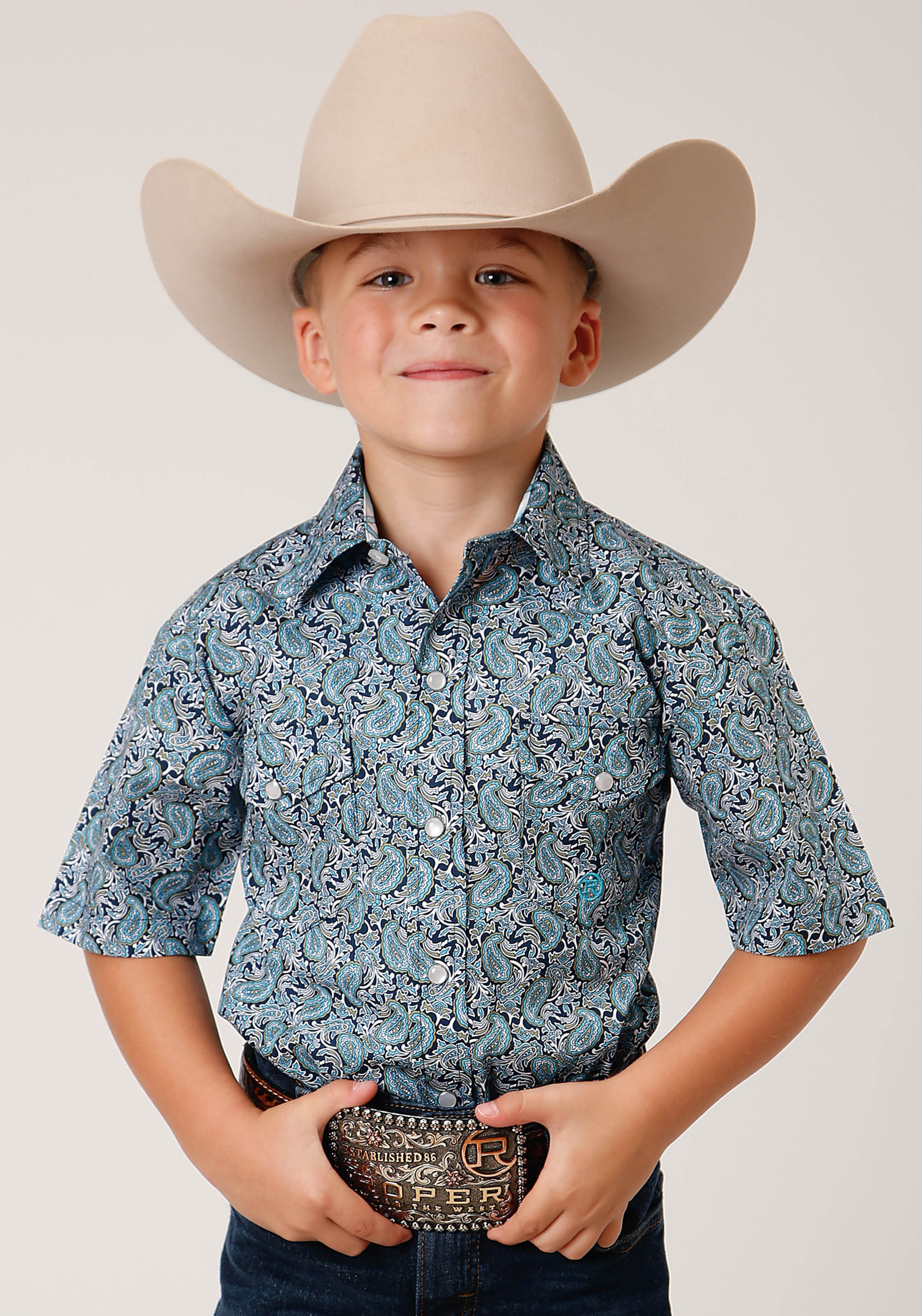 Boys Amarillo Collection- Summer Meadow Boys Blue 1563 Peacock Paisley