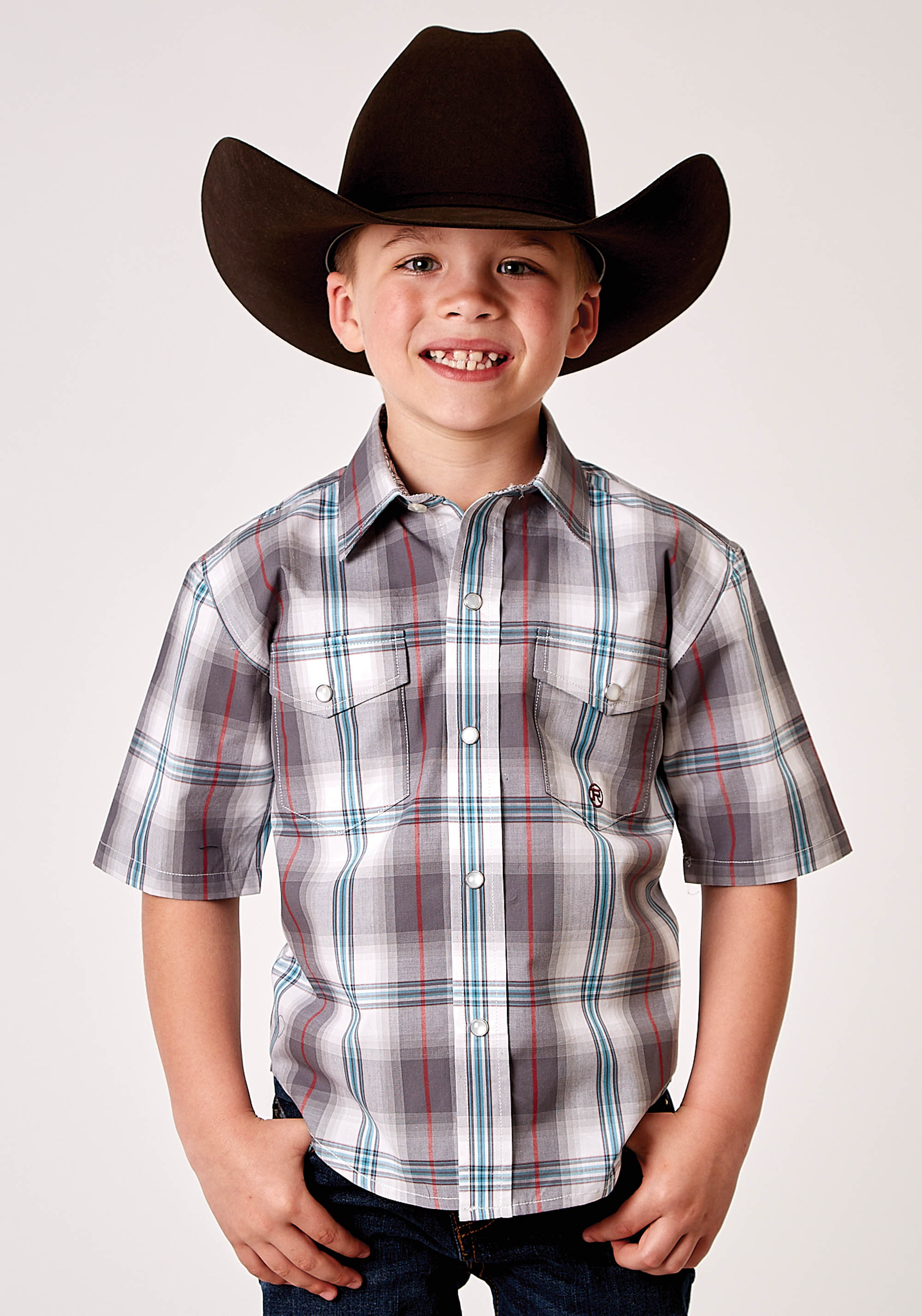 Boy’s Amarillo Collection- Red River Boys Grey 1941 Gray Cloud Plaid