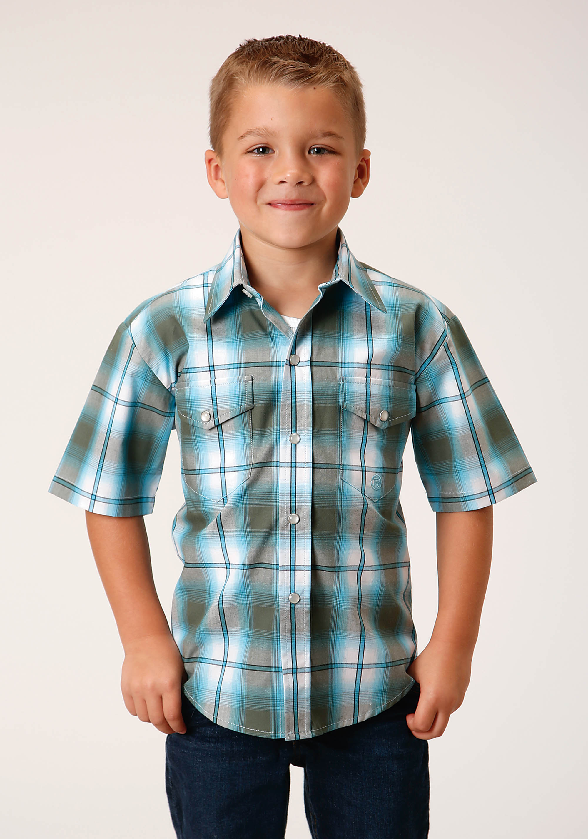 Boys Amarillo Collection- Summer Meadow Boys Green 1555 Meadow Plaid