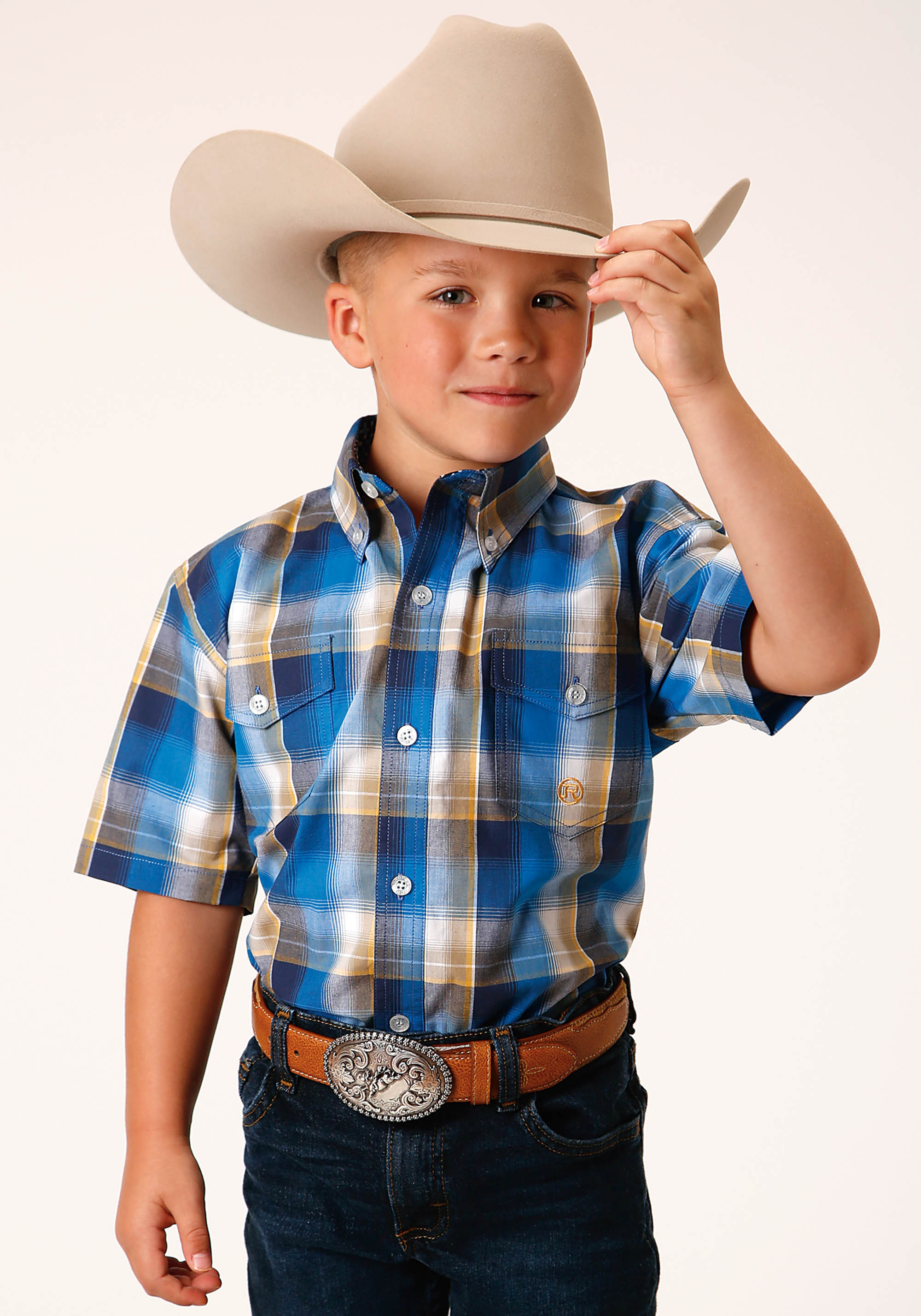 Boy’s Amarillo Collection- Clear Skies Boys Blue 1455 Clear Sky Plaid