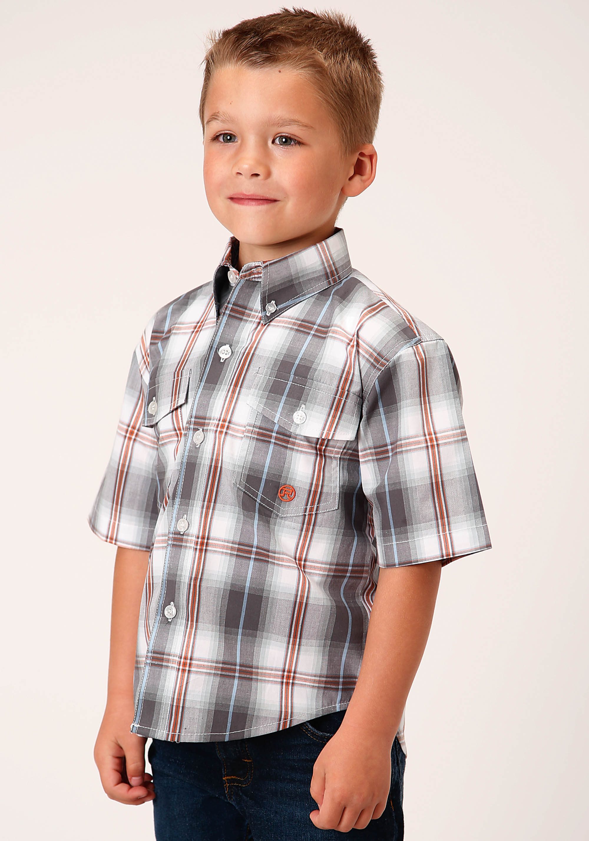 Boy’s Amarillo Collection- Copper Spring Boys Grey 1457 Smokey Plaid