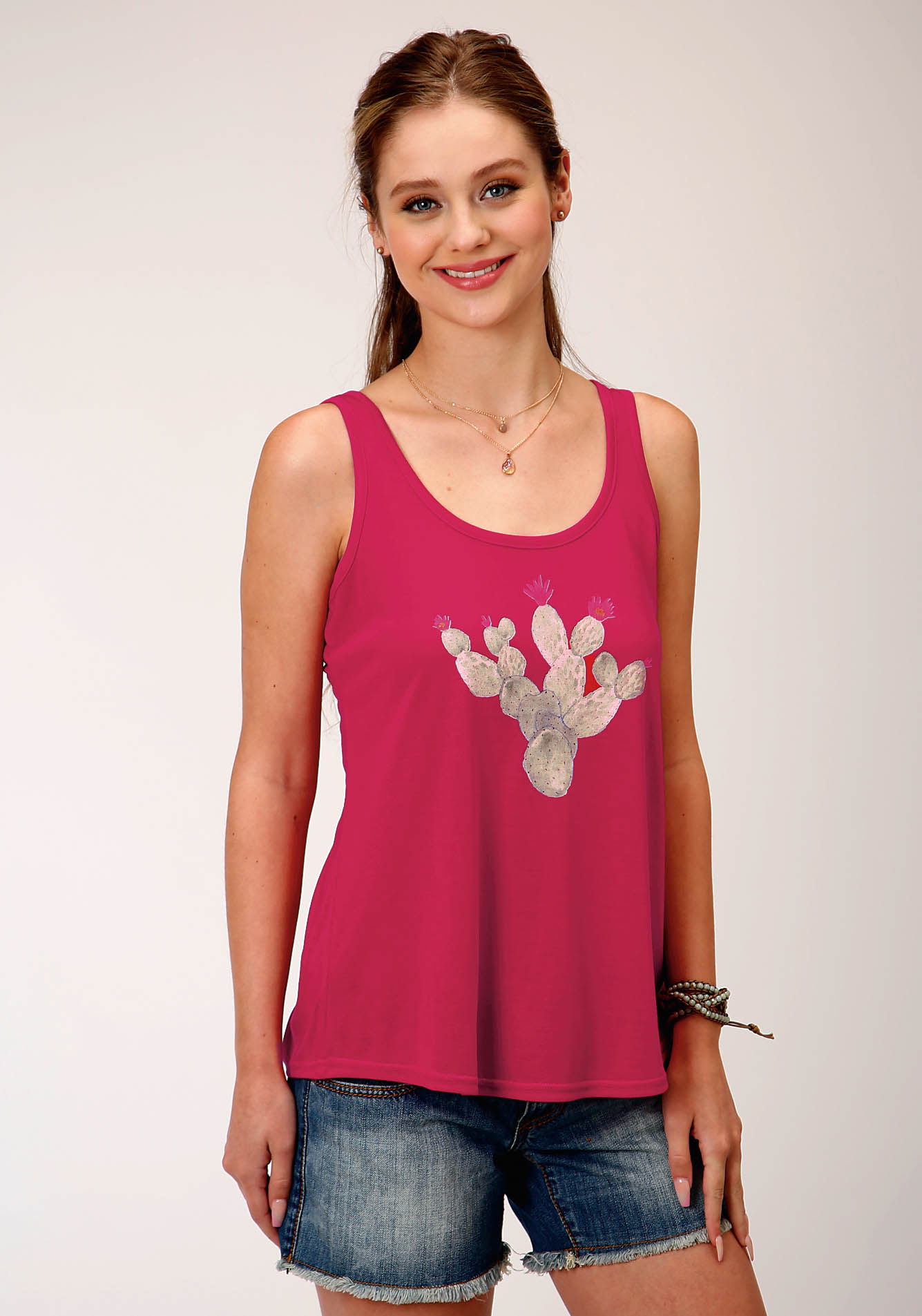 Five Star Collection- Summer I Womens Pink 00244 Poly Rayon Swing Tank