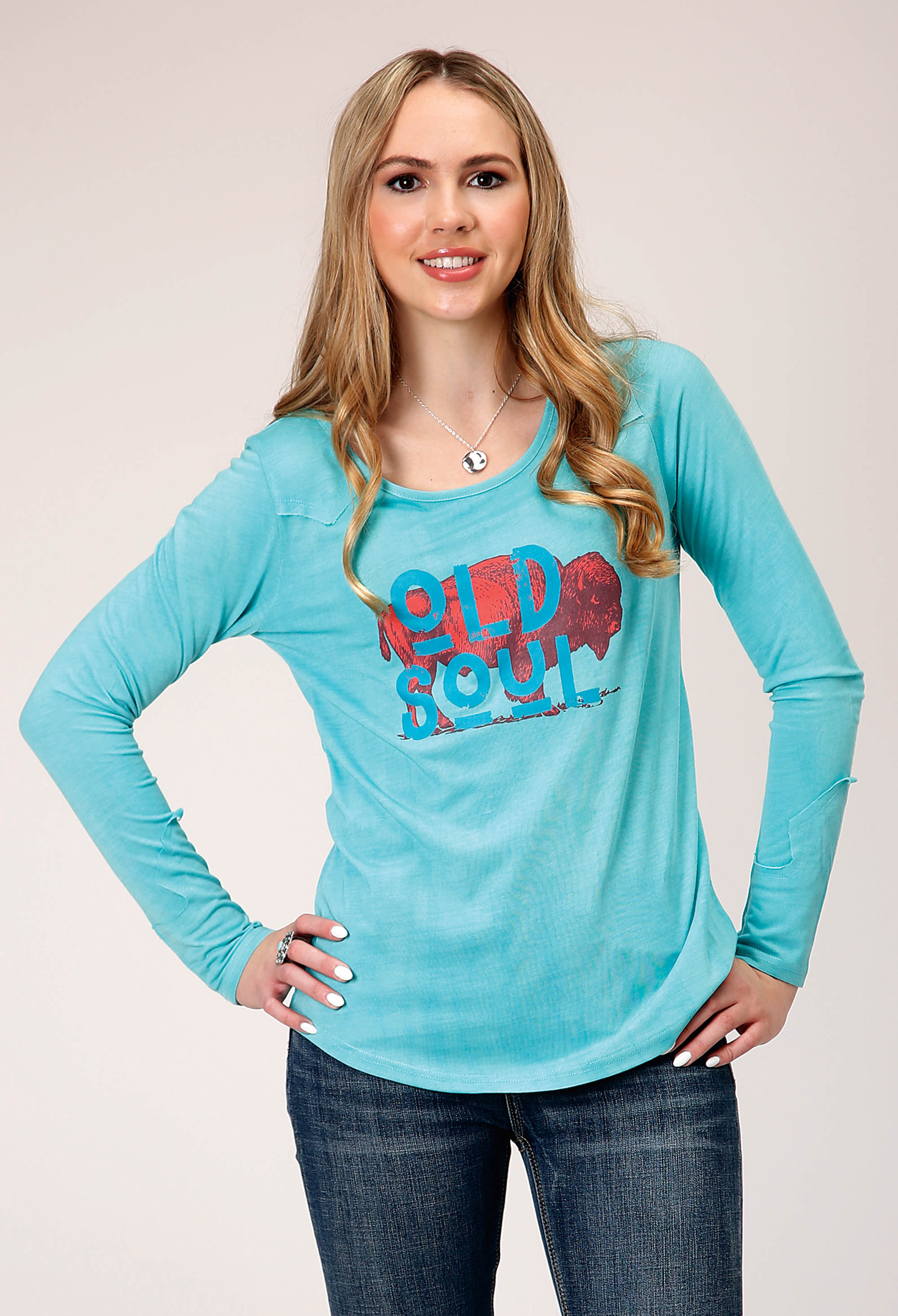 Five Star Collection- Winter Ii Womens Turquoise 1952 P/r Jersey Ls Tee