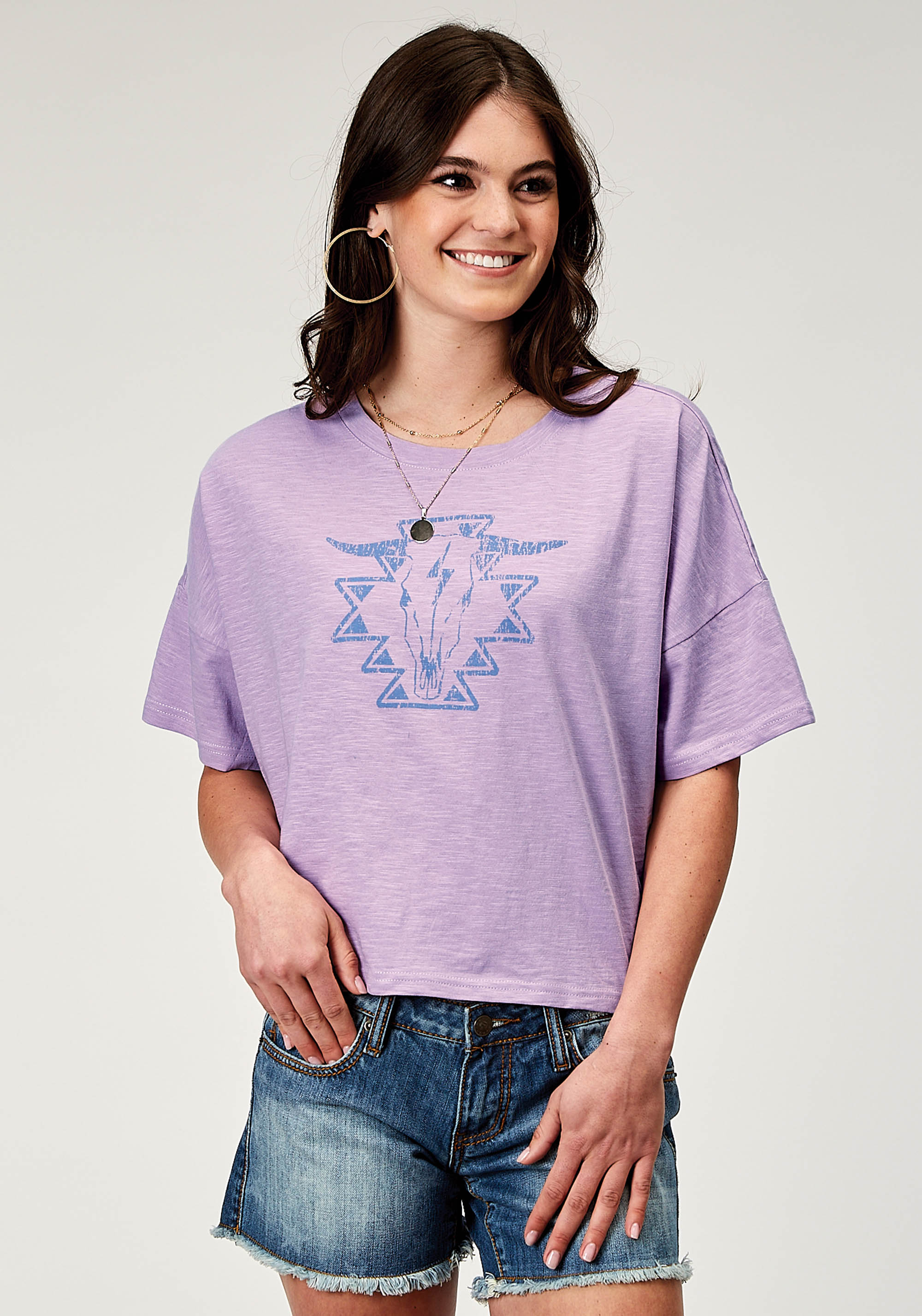 Five Star Collection – Spring Ii Womens Purple 2010 Lilac Cotton Jersey Slub Ss Tee