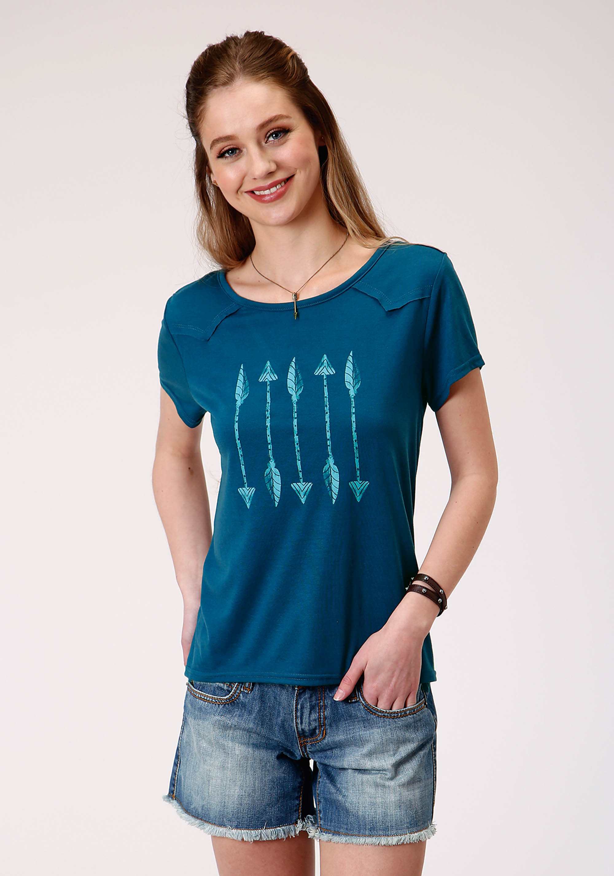 Five Star Collection- Spring I Womens Navy 01102 Poly Rayon Jersey Swing Tee