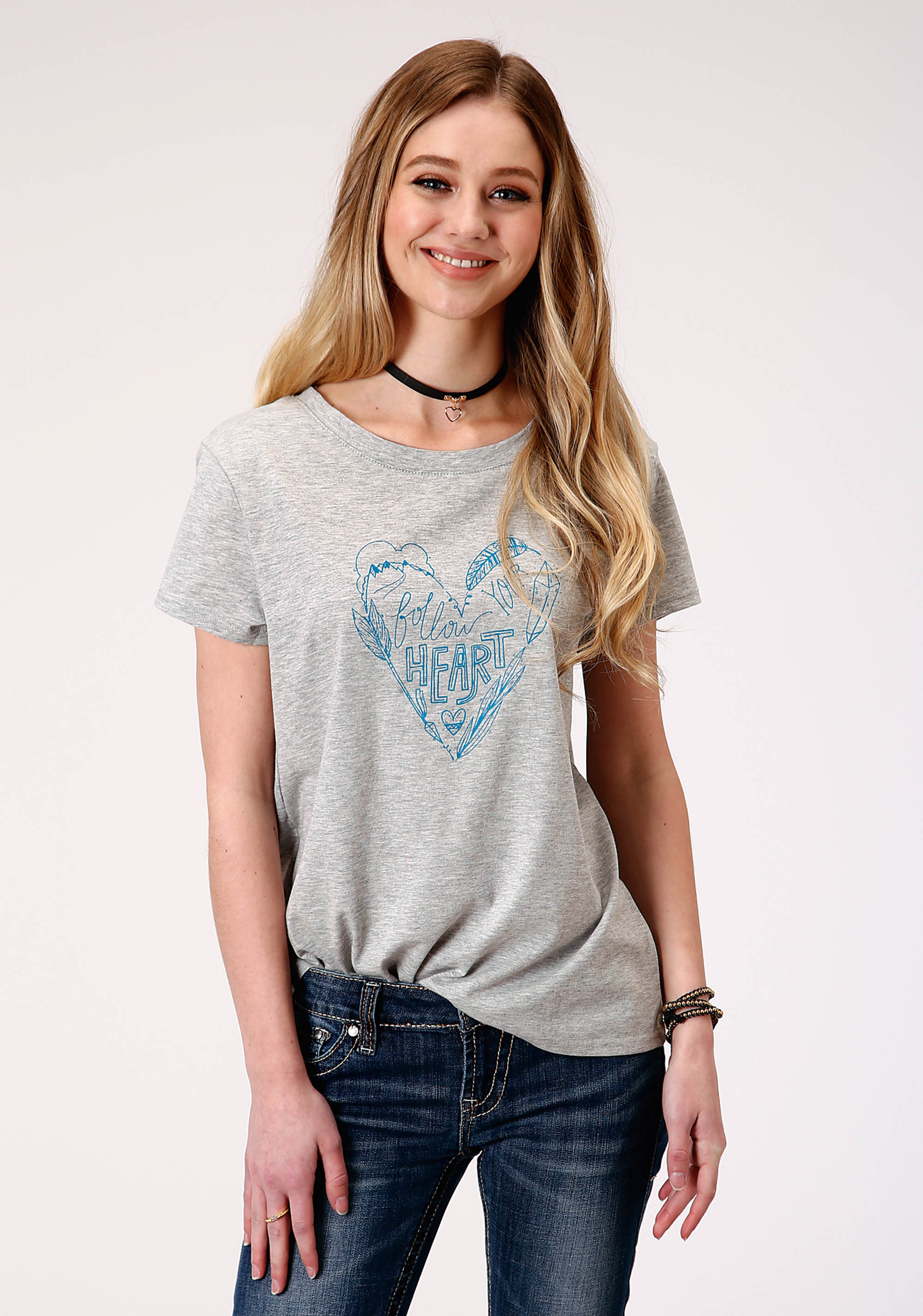 Five Star Collection- Spring I Womens Grey 01102 Poly/rayon Jersey Tee