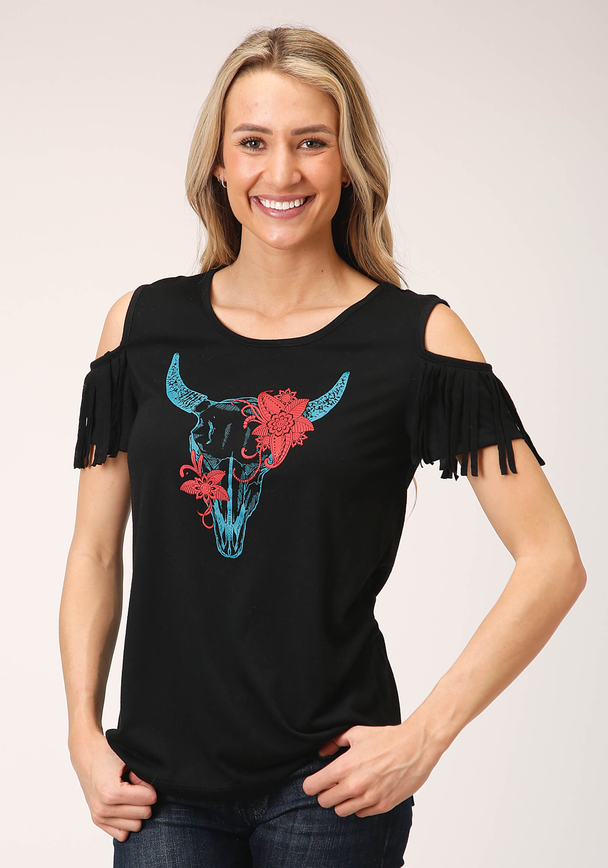 Five Star Collection – Fall Iii Womens Black 1312 P/r Ss Scoop Neck Tee