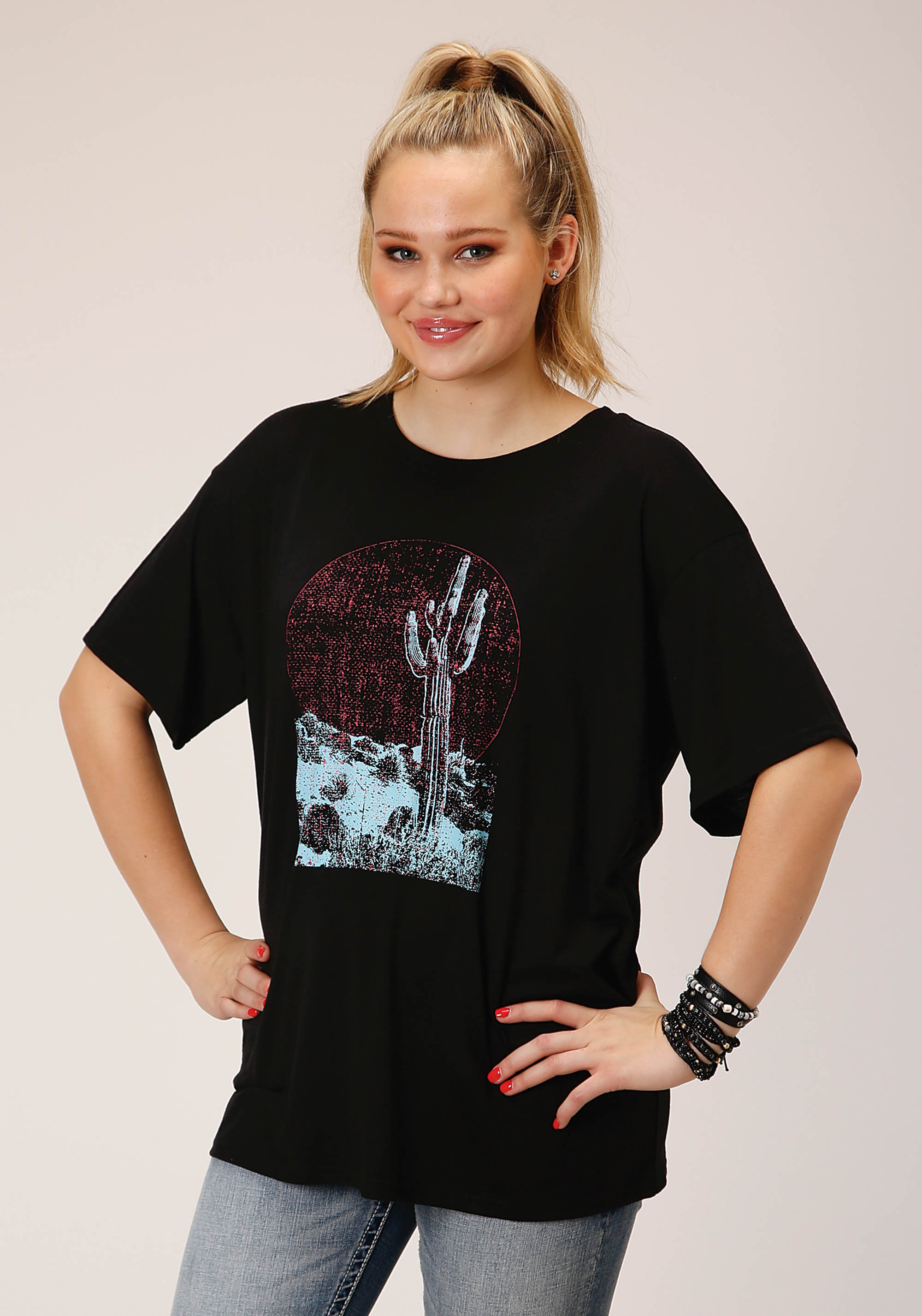 Five Star Collection – Fall Ii Womens 1780 Solid Black P/r Ss Tee