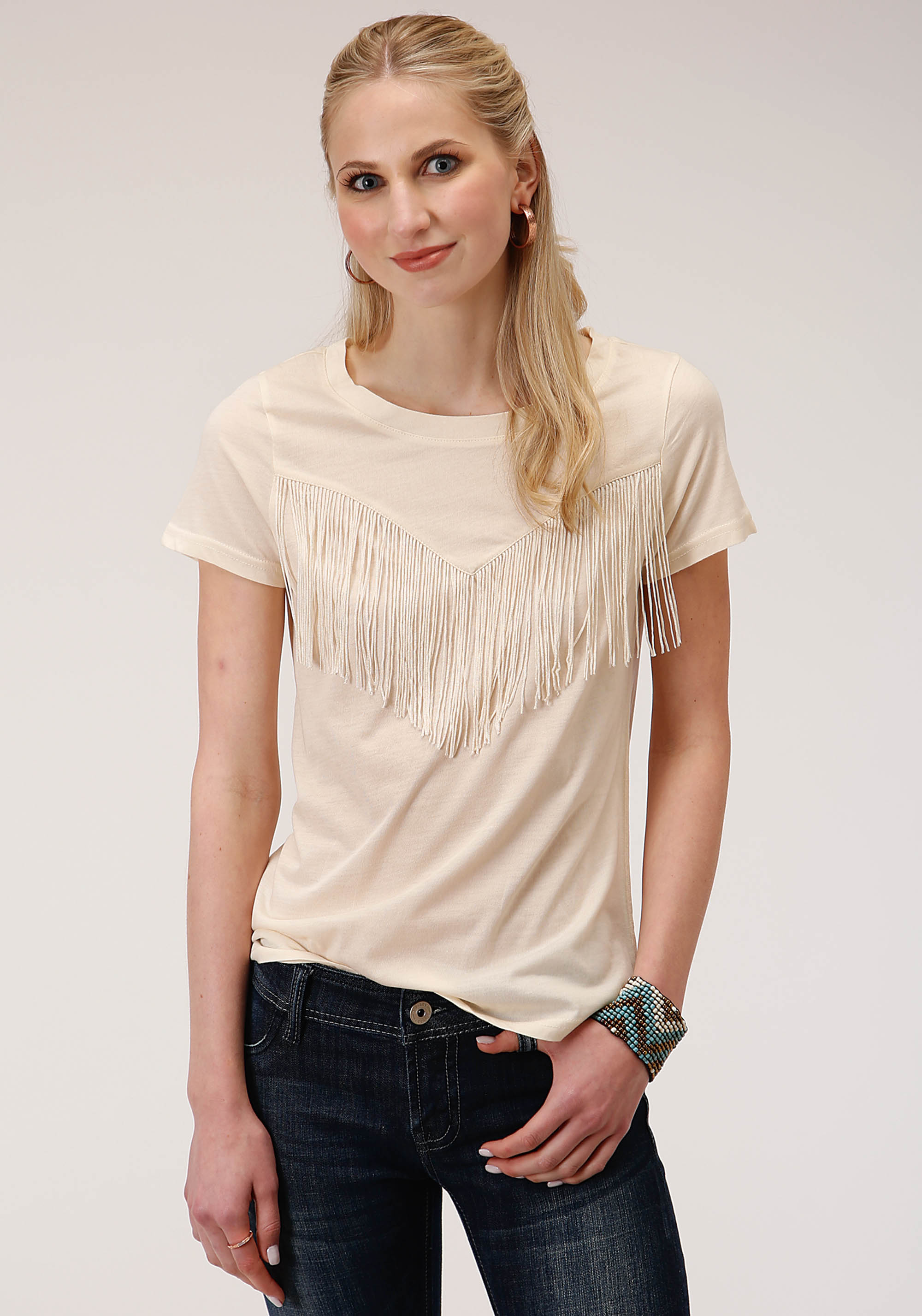 Five Star Collection – Fall I Womens Ivory 1312 P/r Jersey Ls Scoop Neck Tee