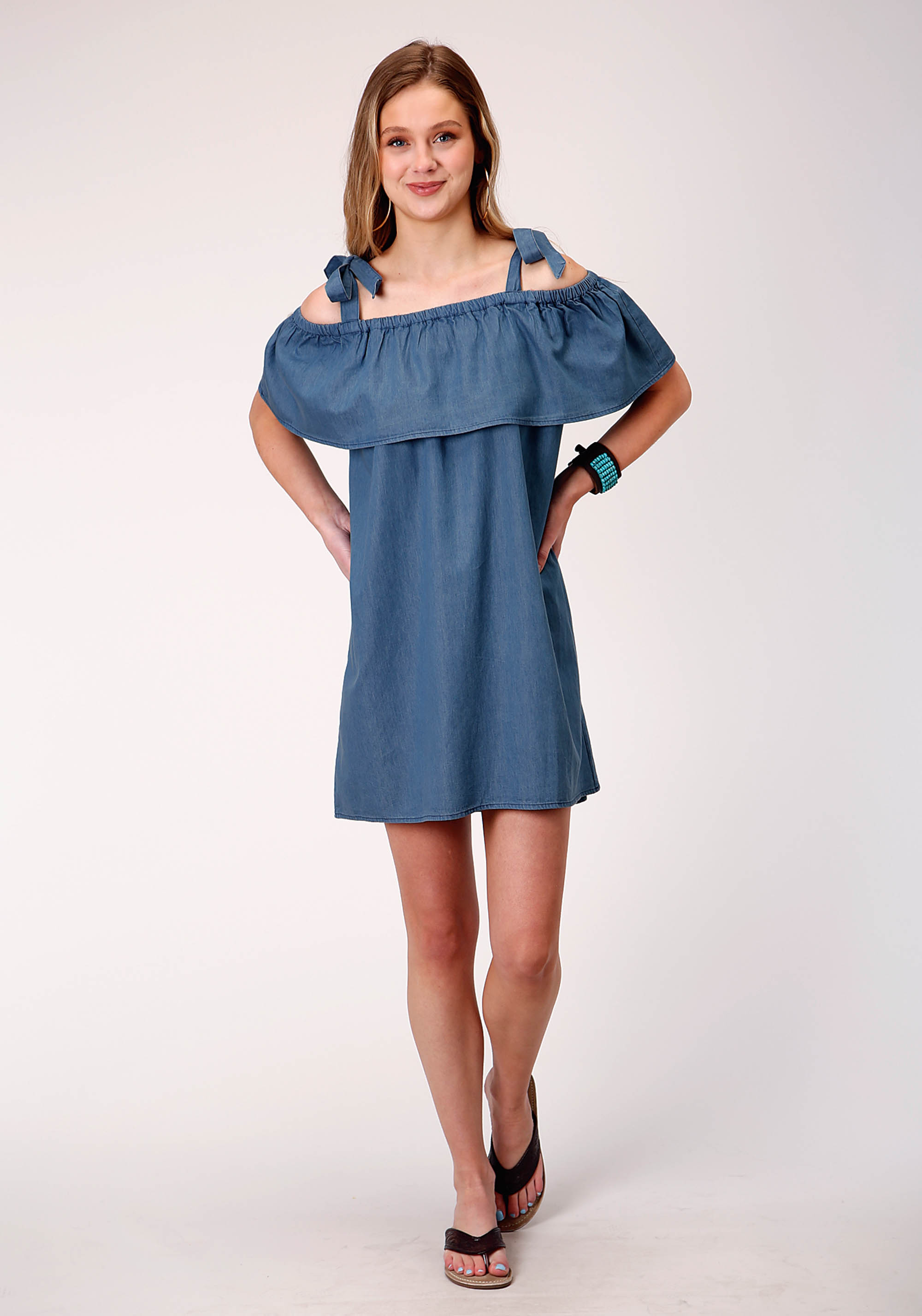 Five Star Collection- Spring I Womens Blue 01093 Dk Wash Cotton Denim Sundress