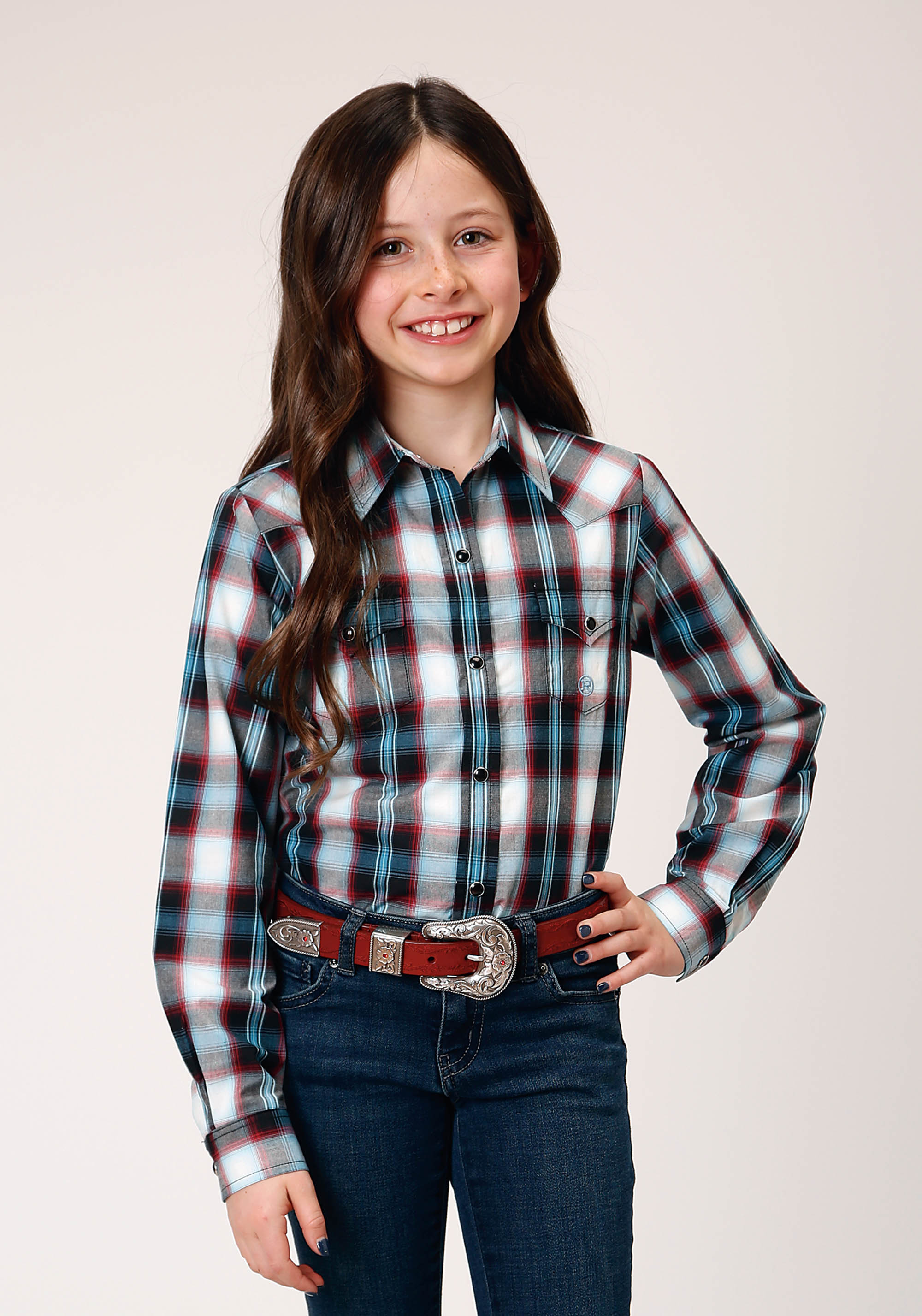 Girl’s Amarillo Collection- Black Canyon Girls Black 1843 West Plaid