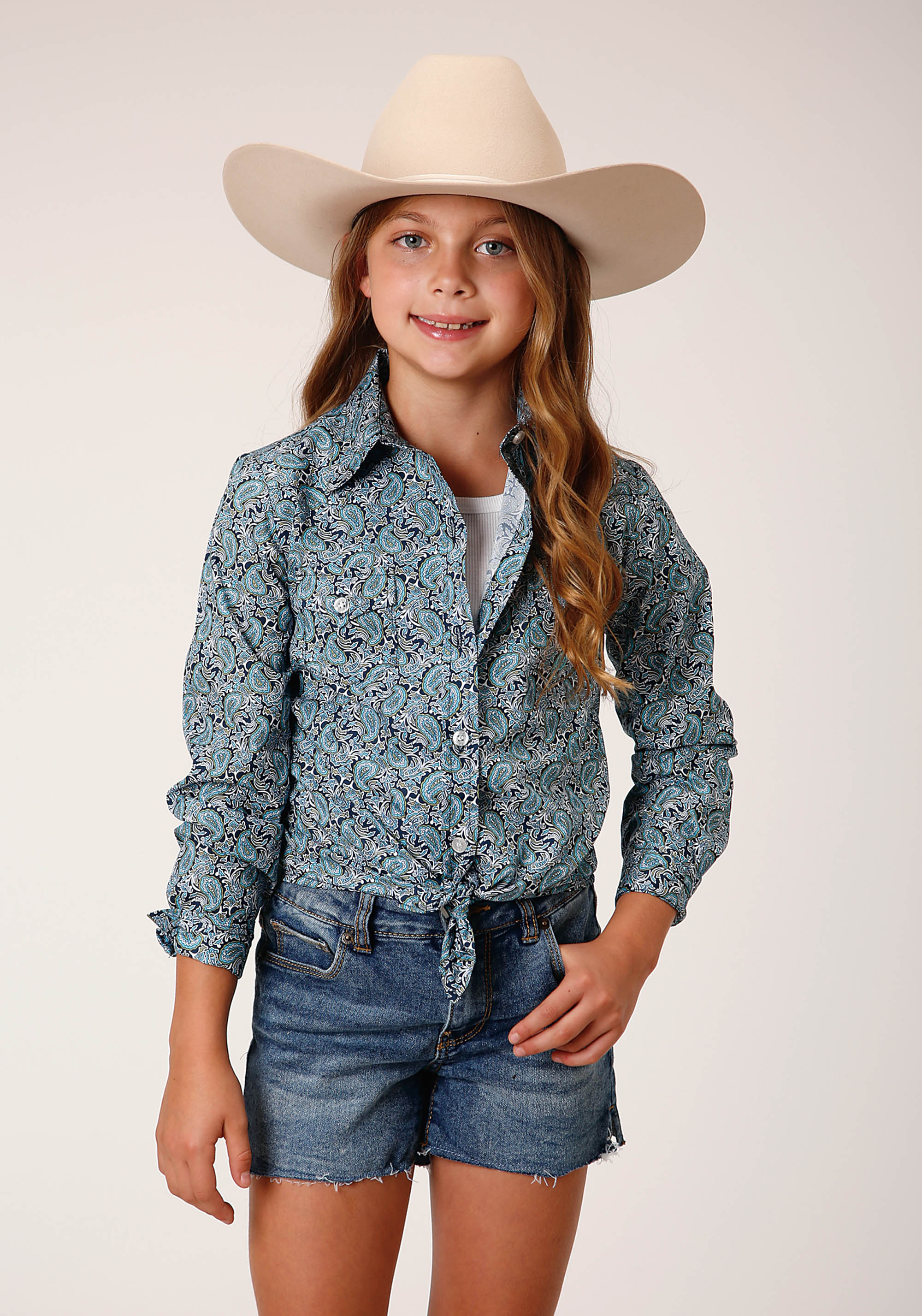 Girls Amarillo Collection- Summer Meadow Girls Blue 1563 Peacock Paisley