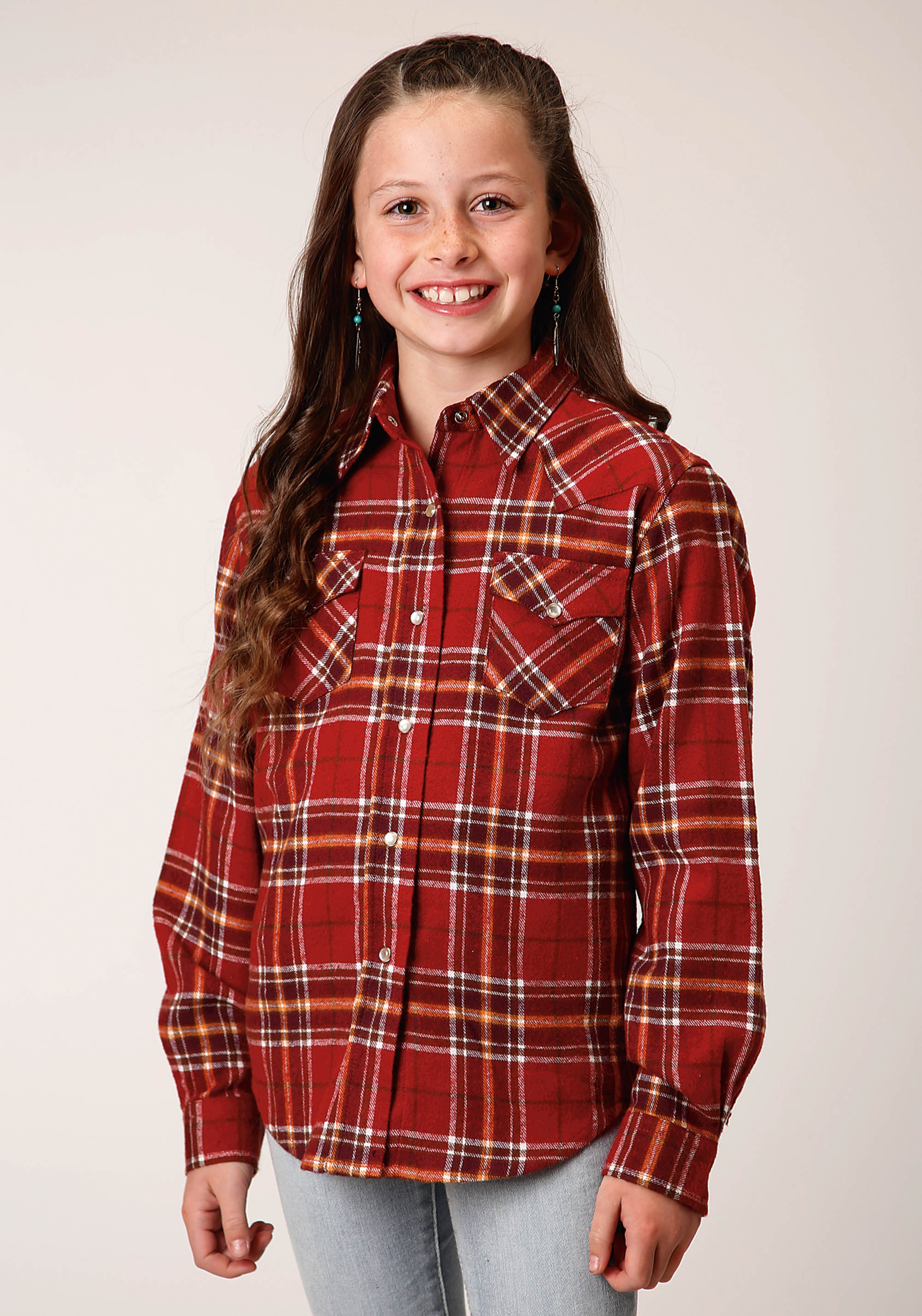 Girls Rust 1638 Unlined Flannel Shirt