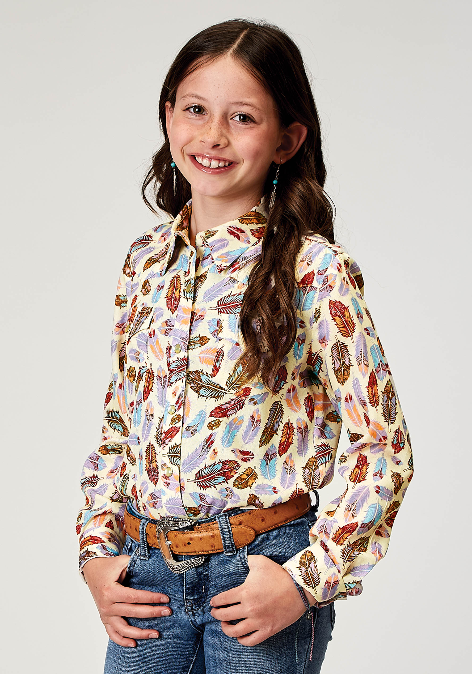 Five Star Girls – Spring Ii Girls Multi 1990 Feather Toss Printed Rayon