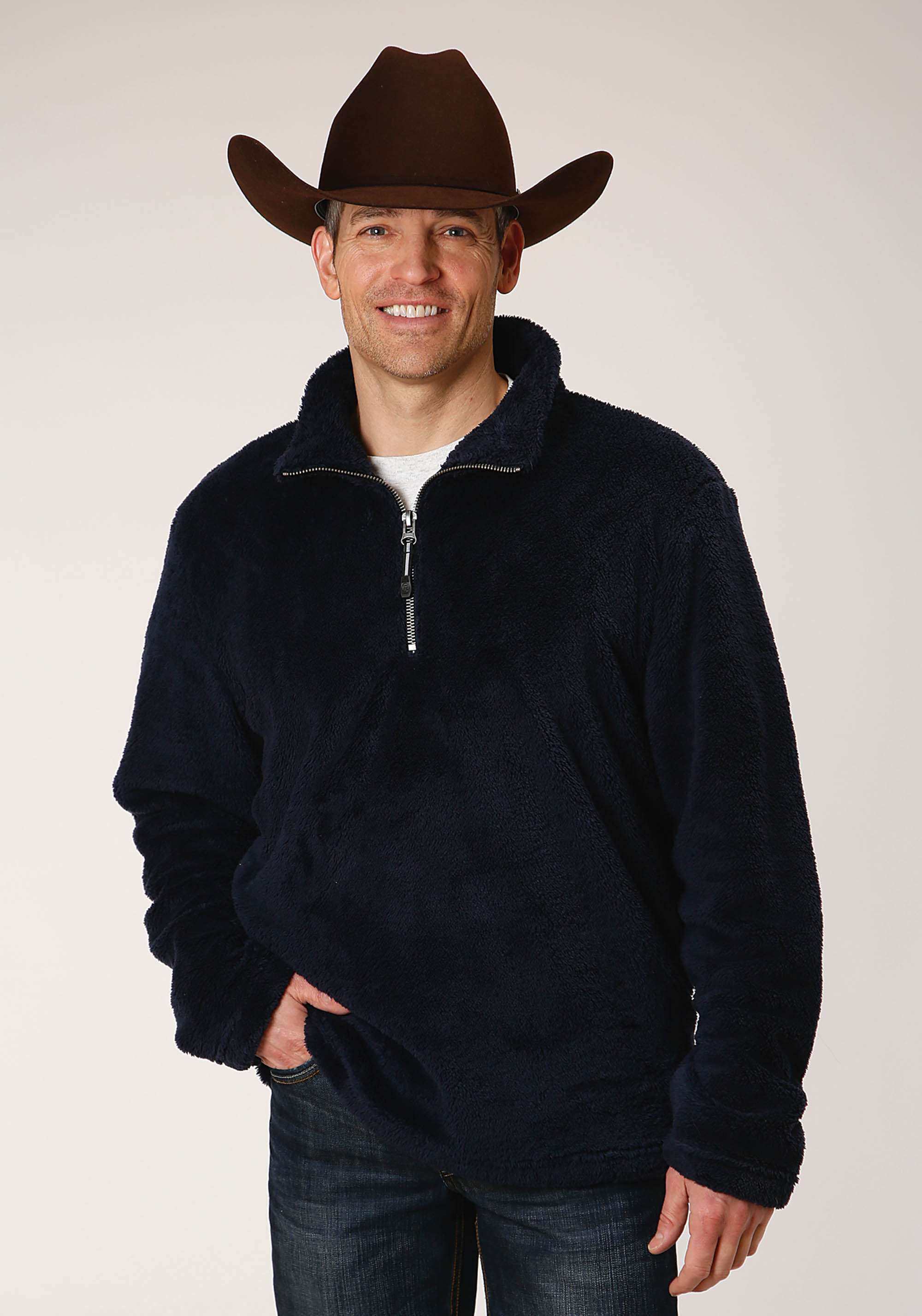 Roper Outerwear- Men’s Mens 00975 Solid Blue Polar Fleece