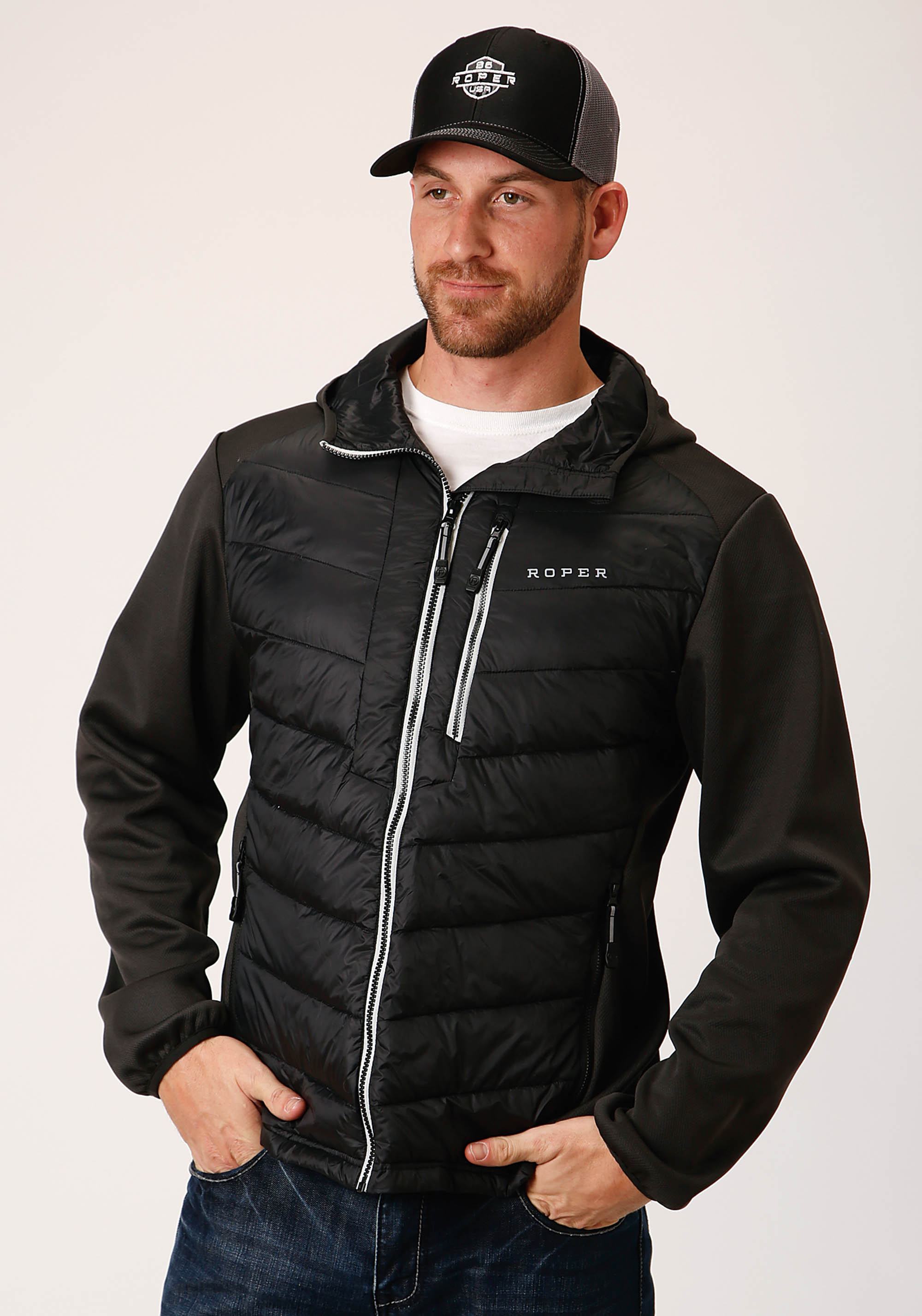 Roper Outerwear- Men’s Mens Black 00535 Down Filled Combo Jacket W/hood