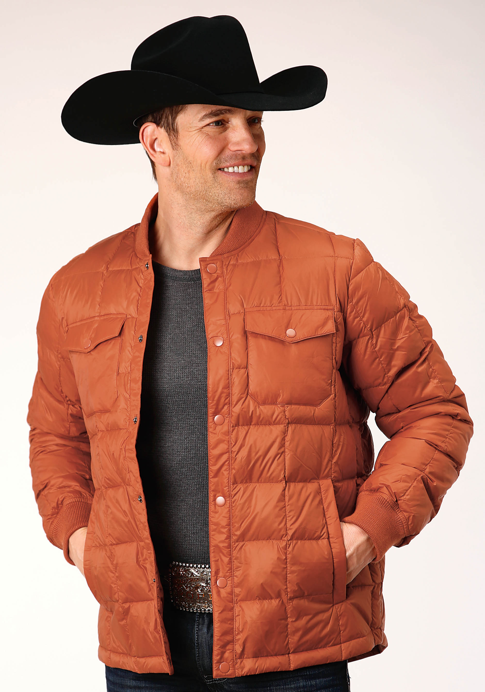 Roper Outerwear – Men’s Mens 1304 Down Proof Coated Jacket – Rust