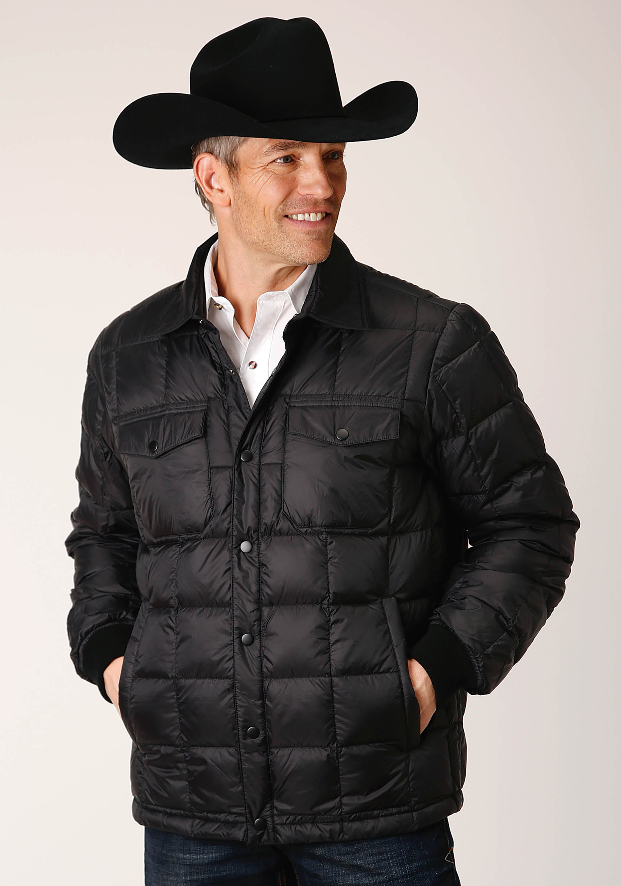 Roper Outerwear – Men’s Mens 1744 Black Nylon Down Proof Coated