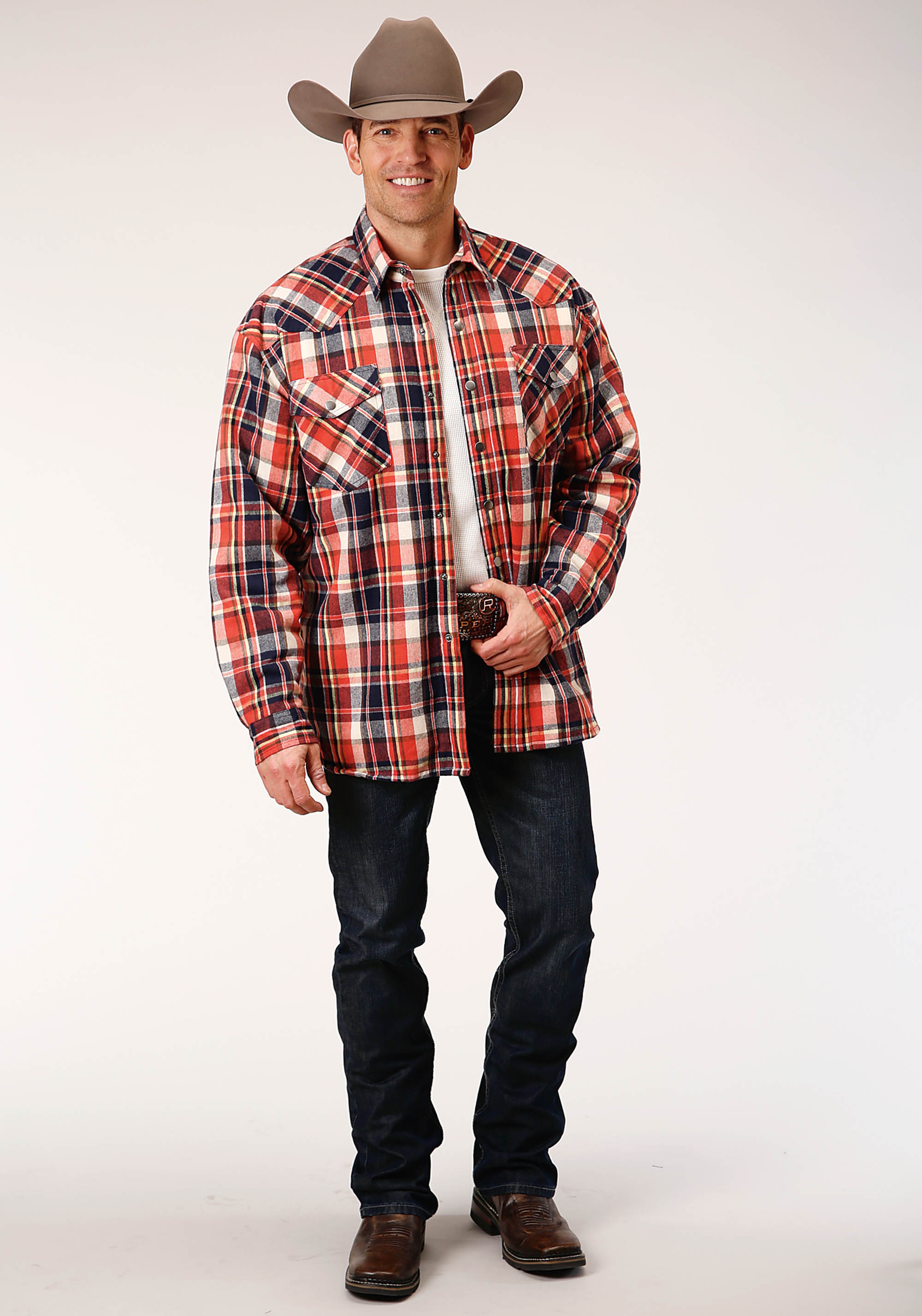 Mens Orange 1316 Sherpa Lined Flannel Shirt Jckt